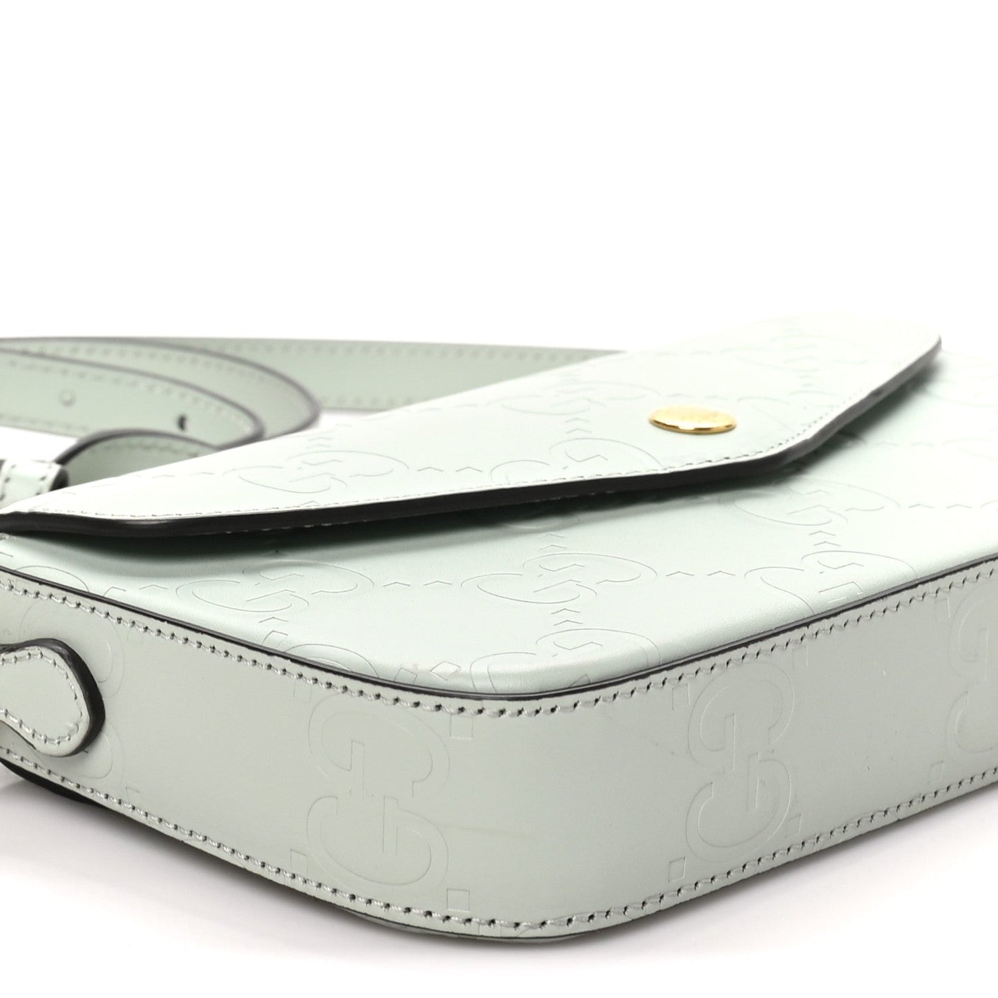 Calfskin GG Super Mini Shoulder Bag Pale Green