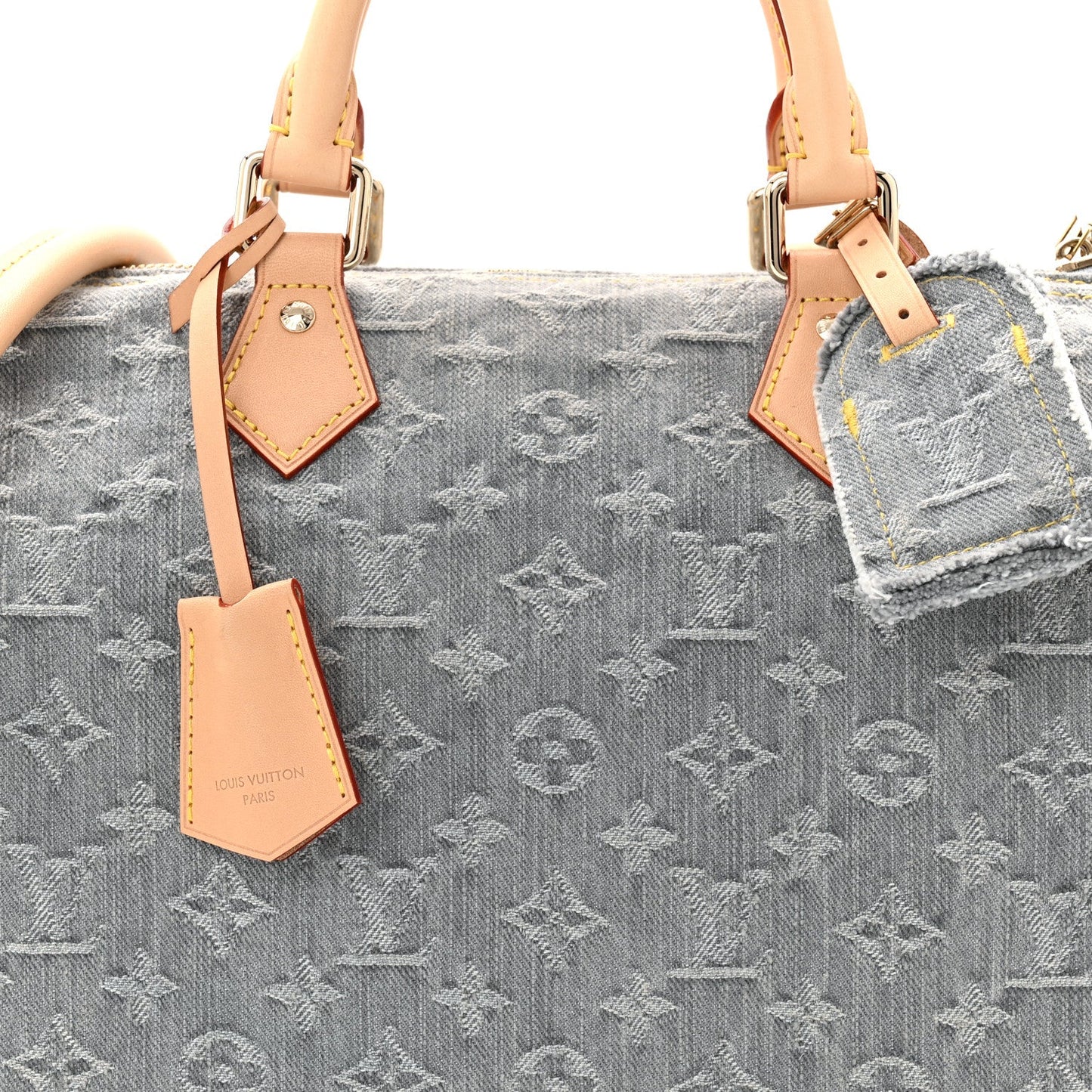 Monogram Denim Speedy Soft 30 Washed Gray