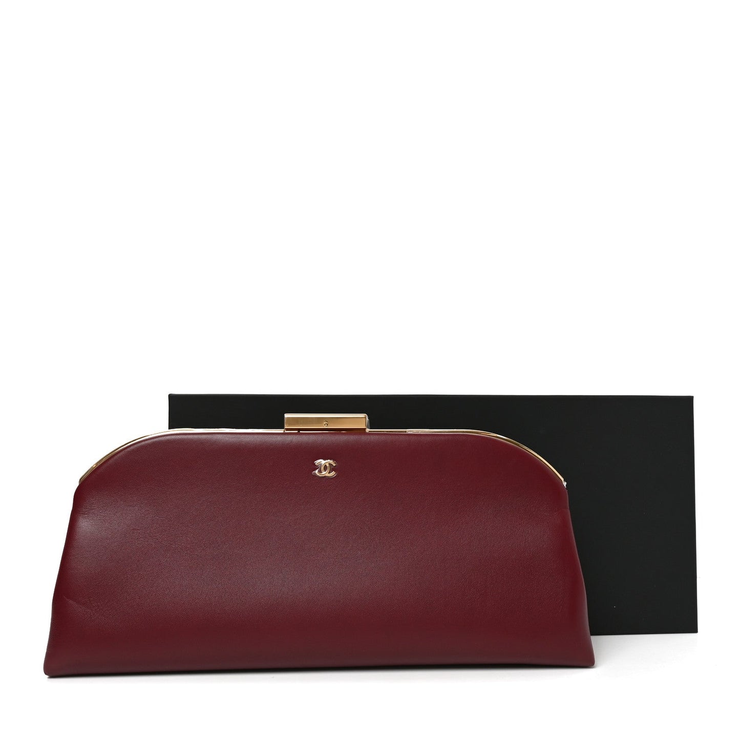 Lambskin Large Clutch Burgundy