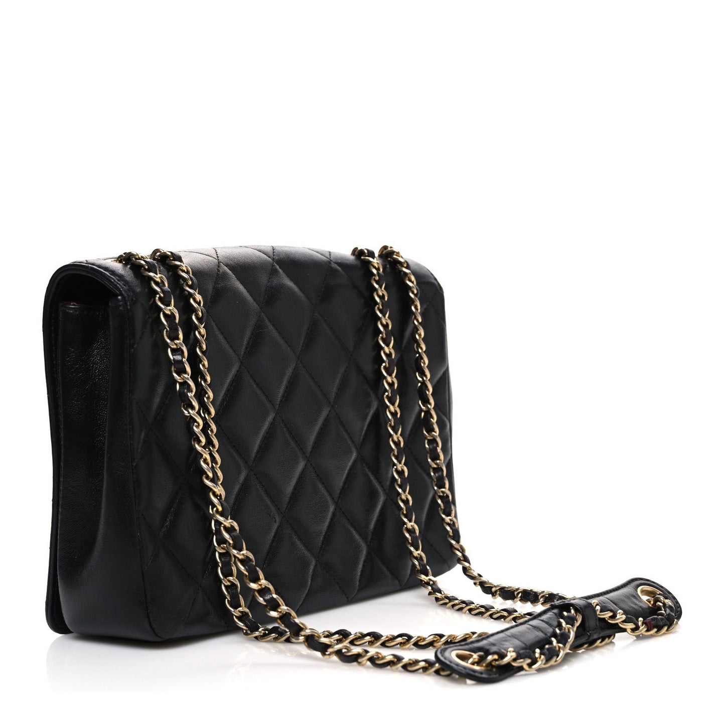 Lambskin Quilted Medium Diamond CC Flap Black