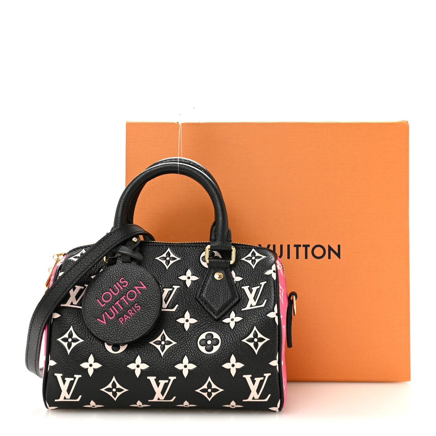 Empreinte Monogram Spring in the City Speedy Bandouliere 20 Black White Pink