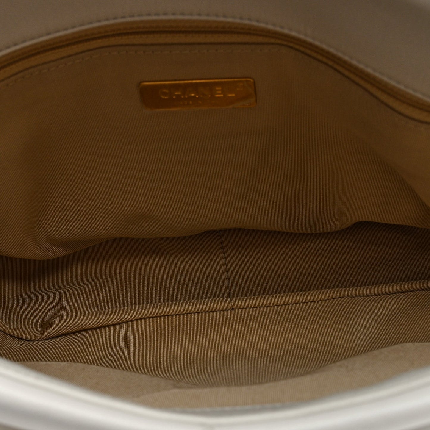 Goatskin Quilted Large Chanel 19 Flap White