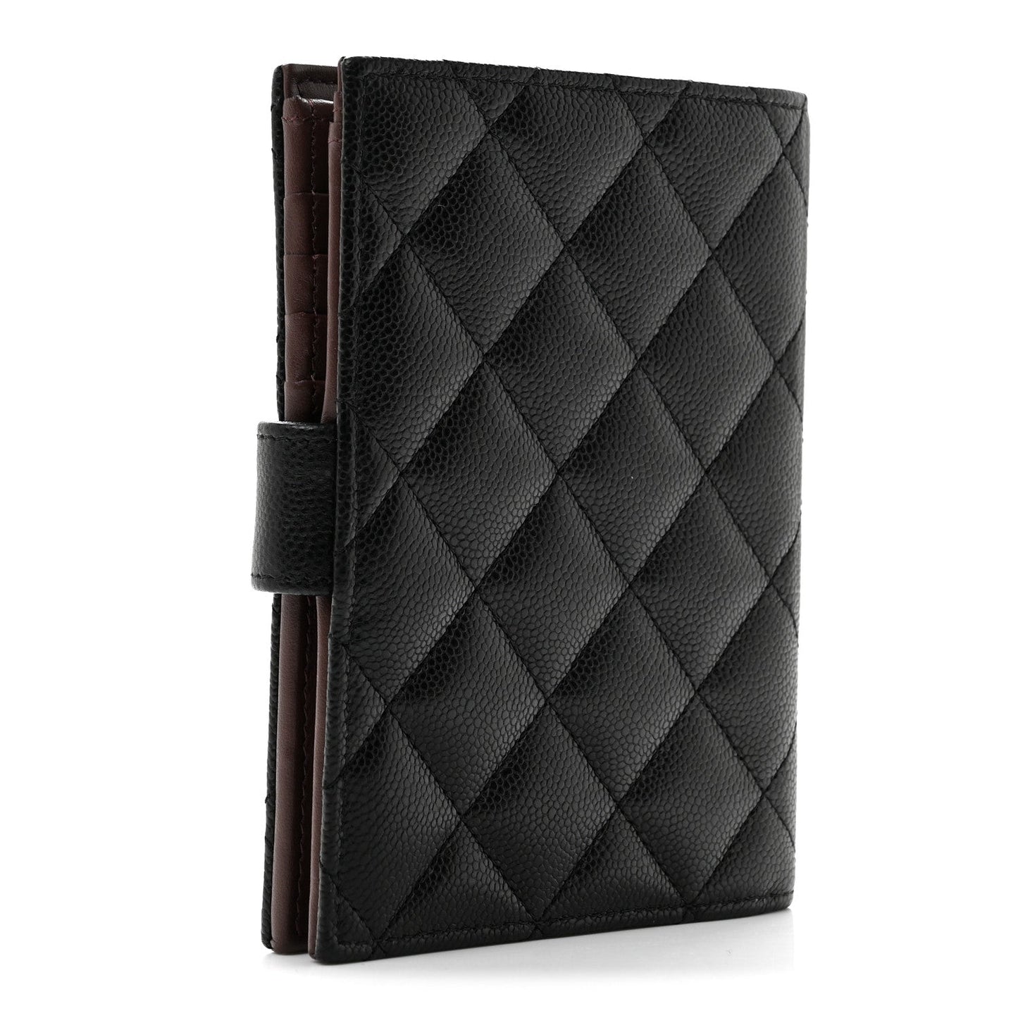 Caviar Quilted Passport Holder Black