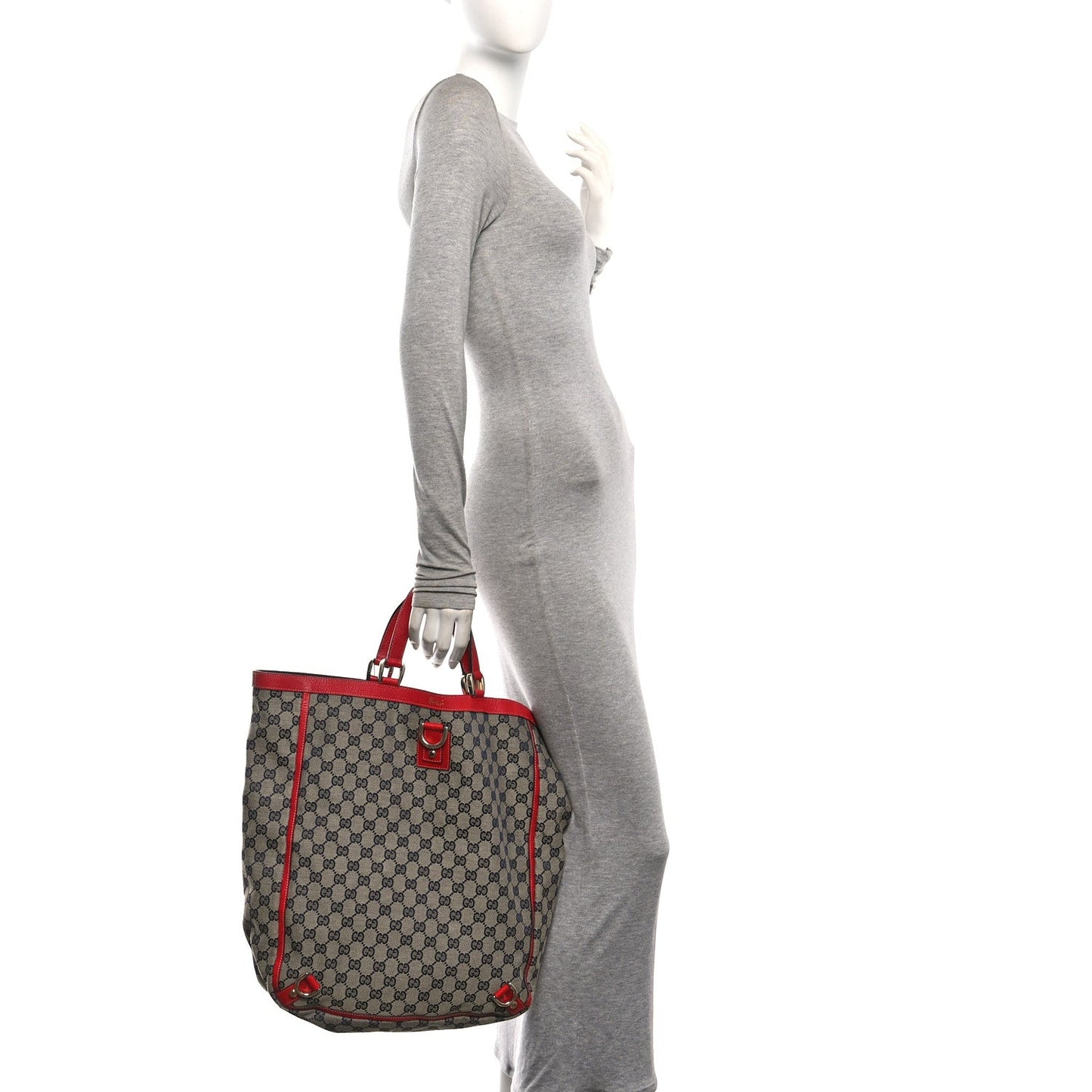 Monogram Abbey Tote Navy Red