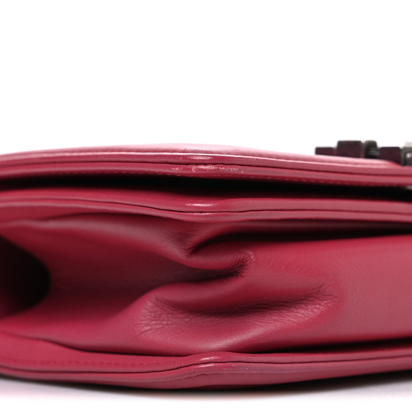 Calfskin Quilted Small Boy Flap Dark Pink