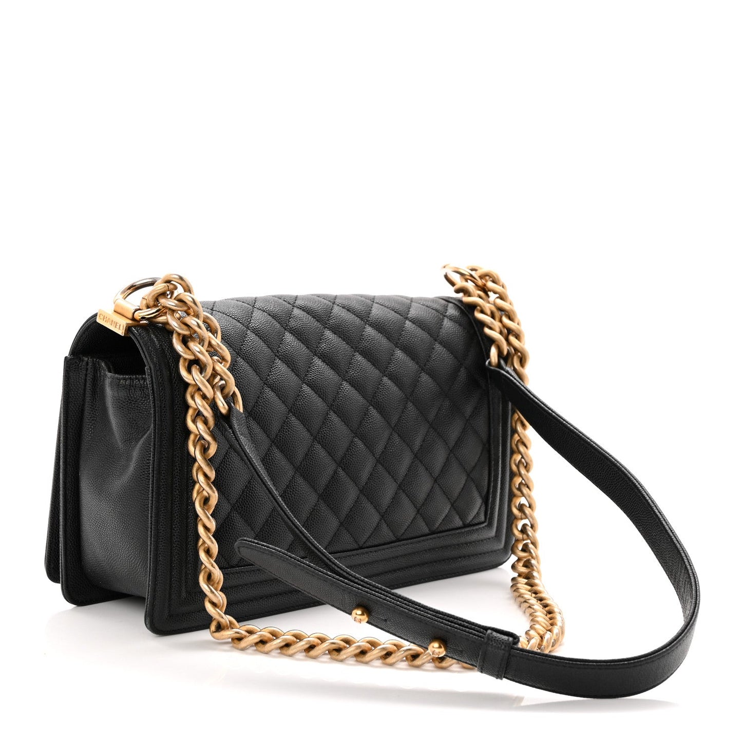 Caviar Quilted Medium Boy Flap Black