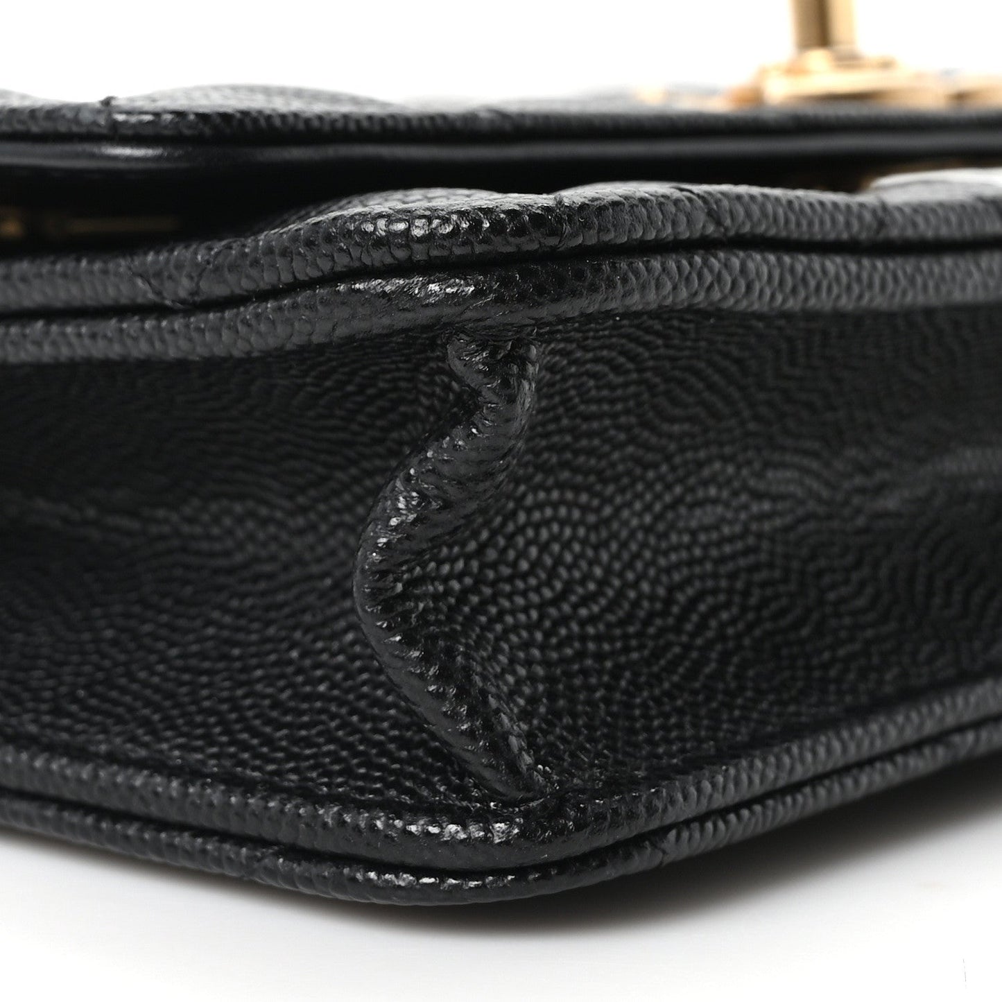 Caviar Quilted Camellia Wallet On Chain WOC Black