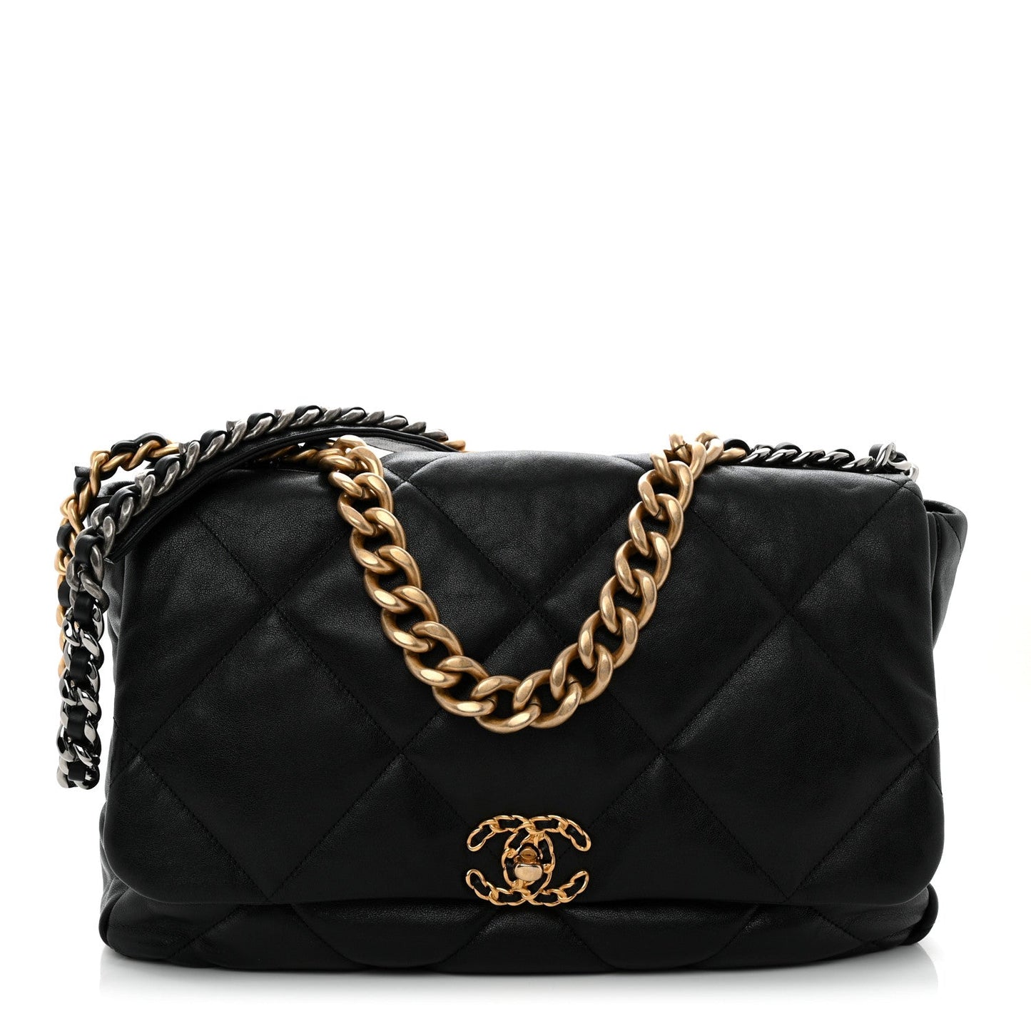 Lambskin Quilted Maxi Chanel 19 Flap Black