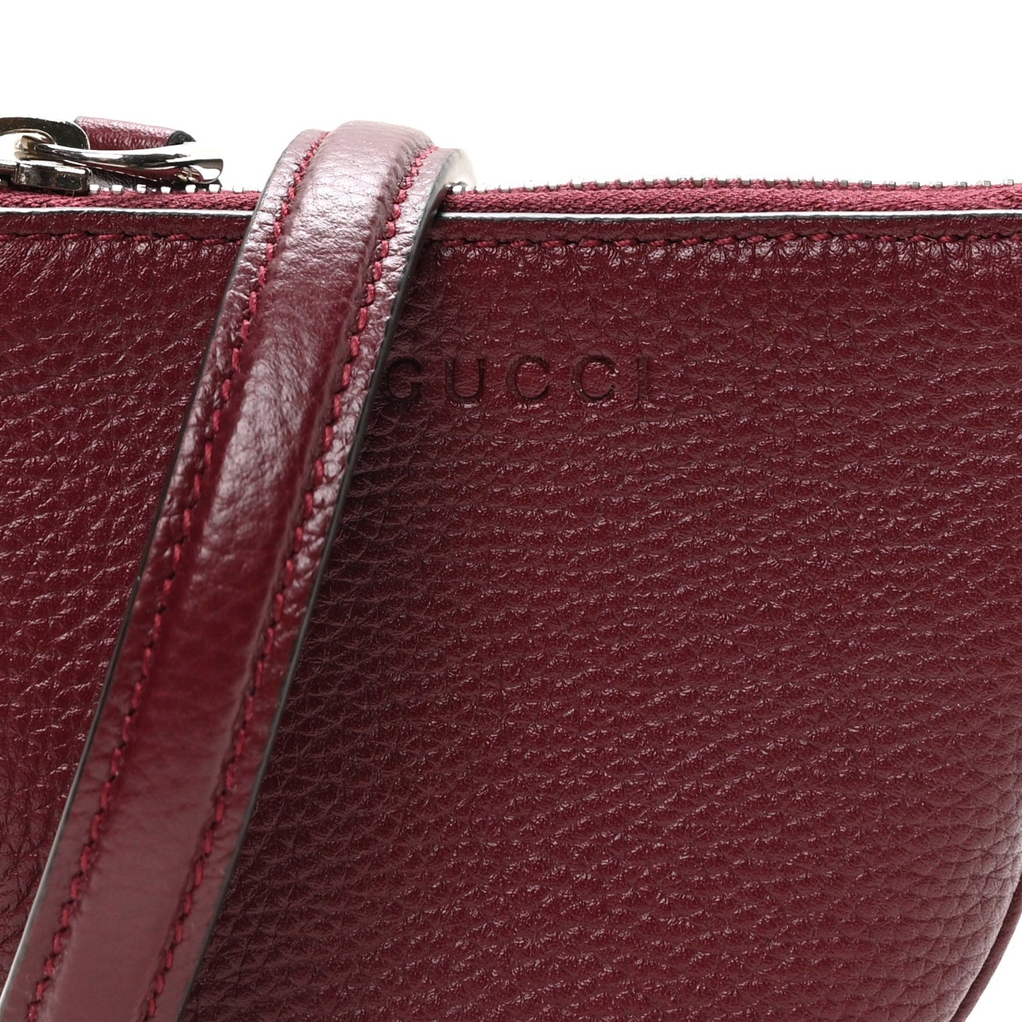 Pebbled Calfskin Mini B Shoulder Bag Rosso Ancora