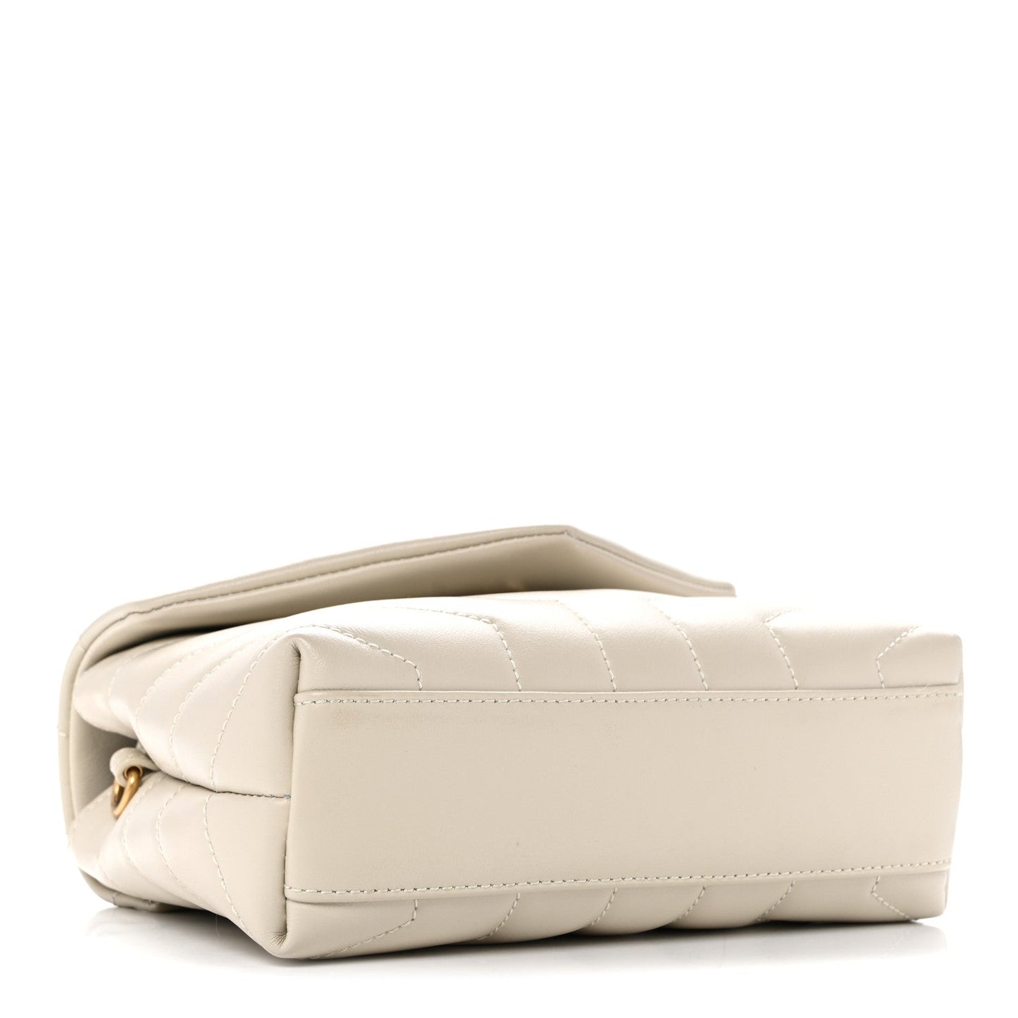 Calfskin Y Quilted Monogram Toy Loulou Crossbody Bag Blanc Vintage