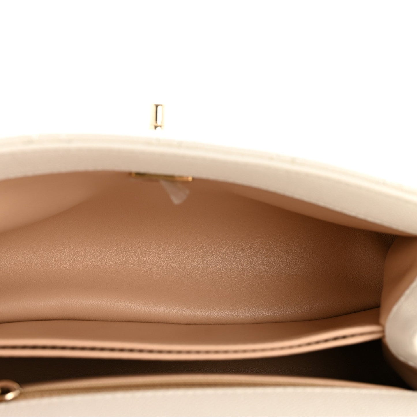 Caviar Quilted Mini Coco Handle Flap White