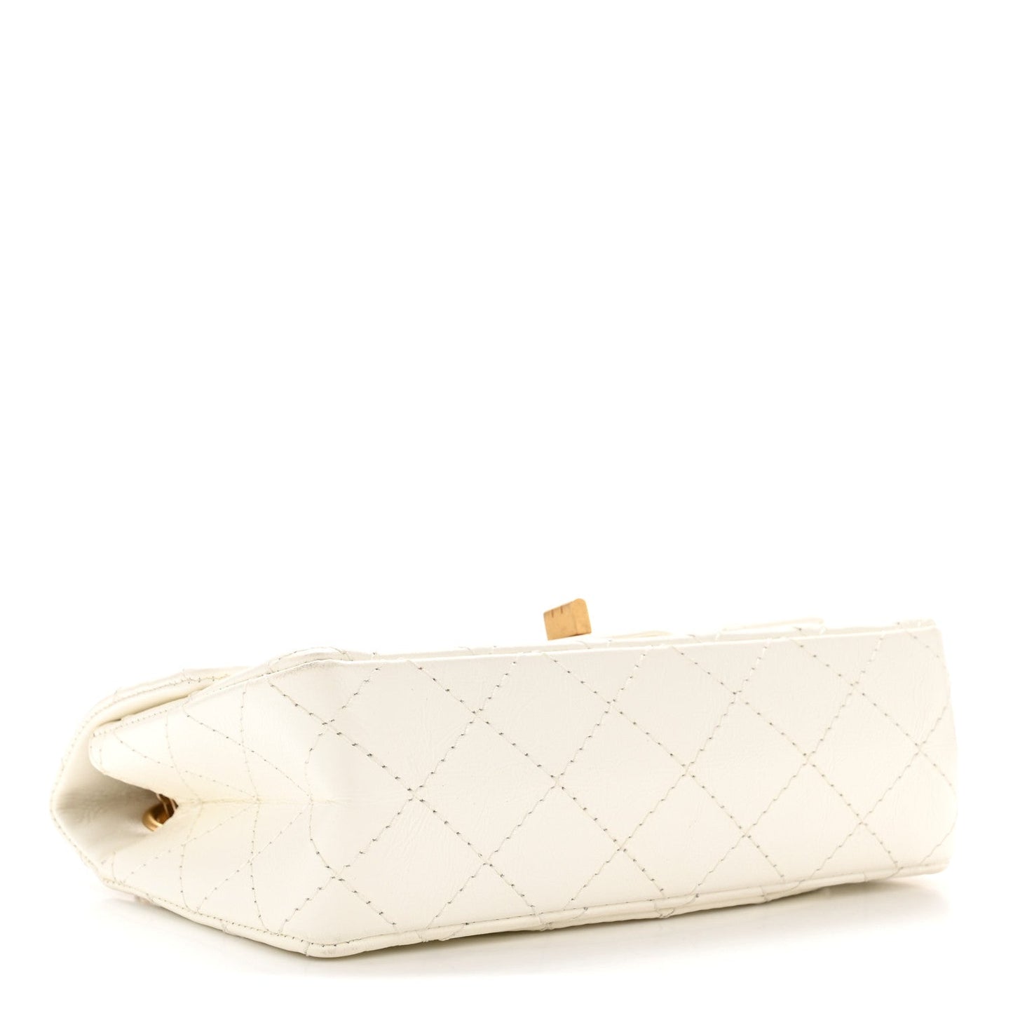 Aged Calfskin Quilted 2.55 Reissue Mini Flap White