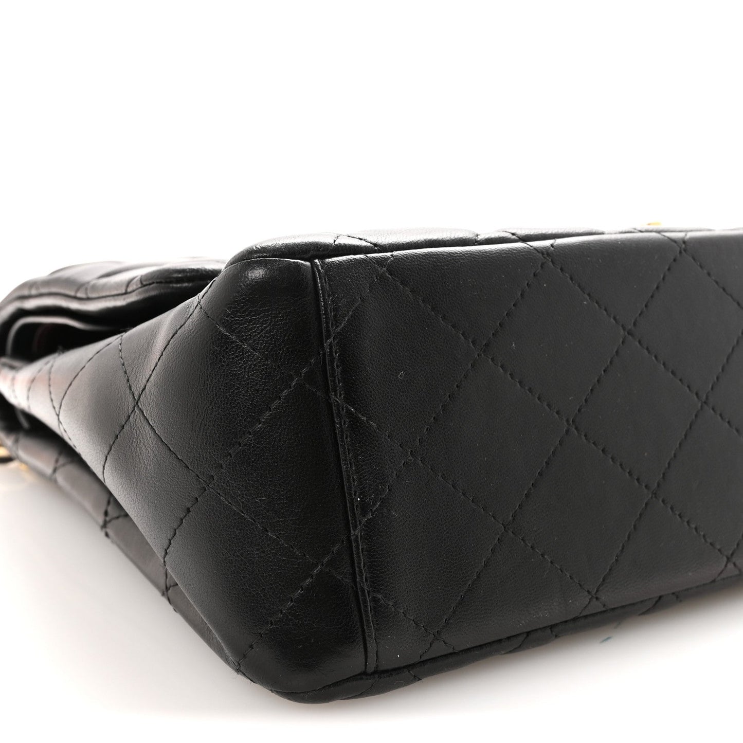 Lambskin Quilted Maxi Double Flap Black