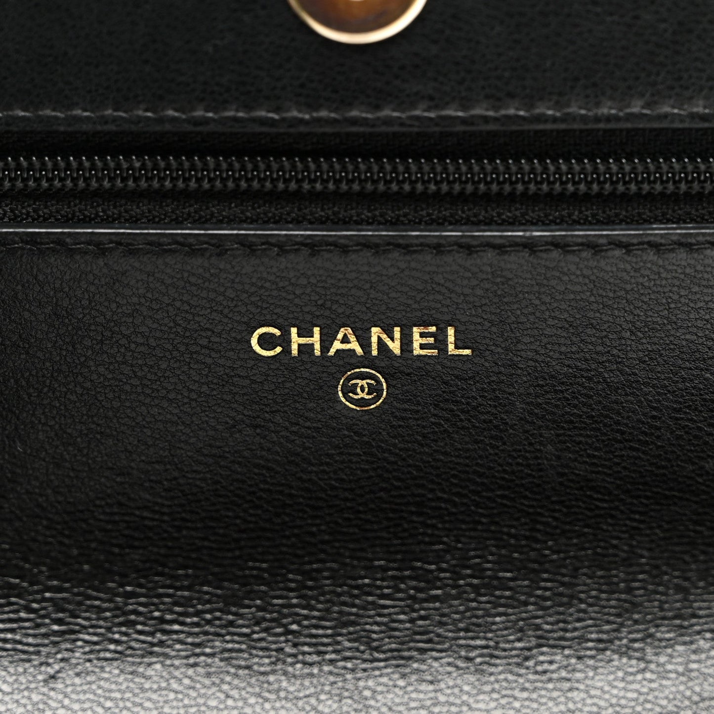Goatskin Quilted Chanel 19 Wallet On Chain WOC Black