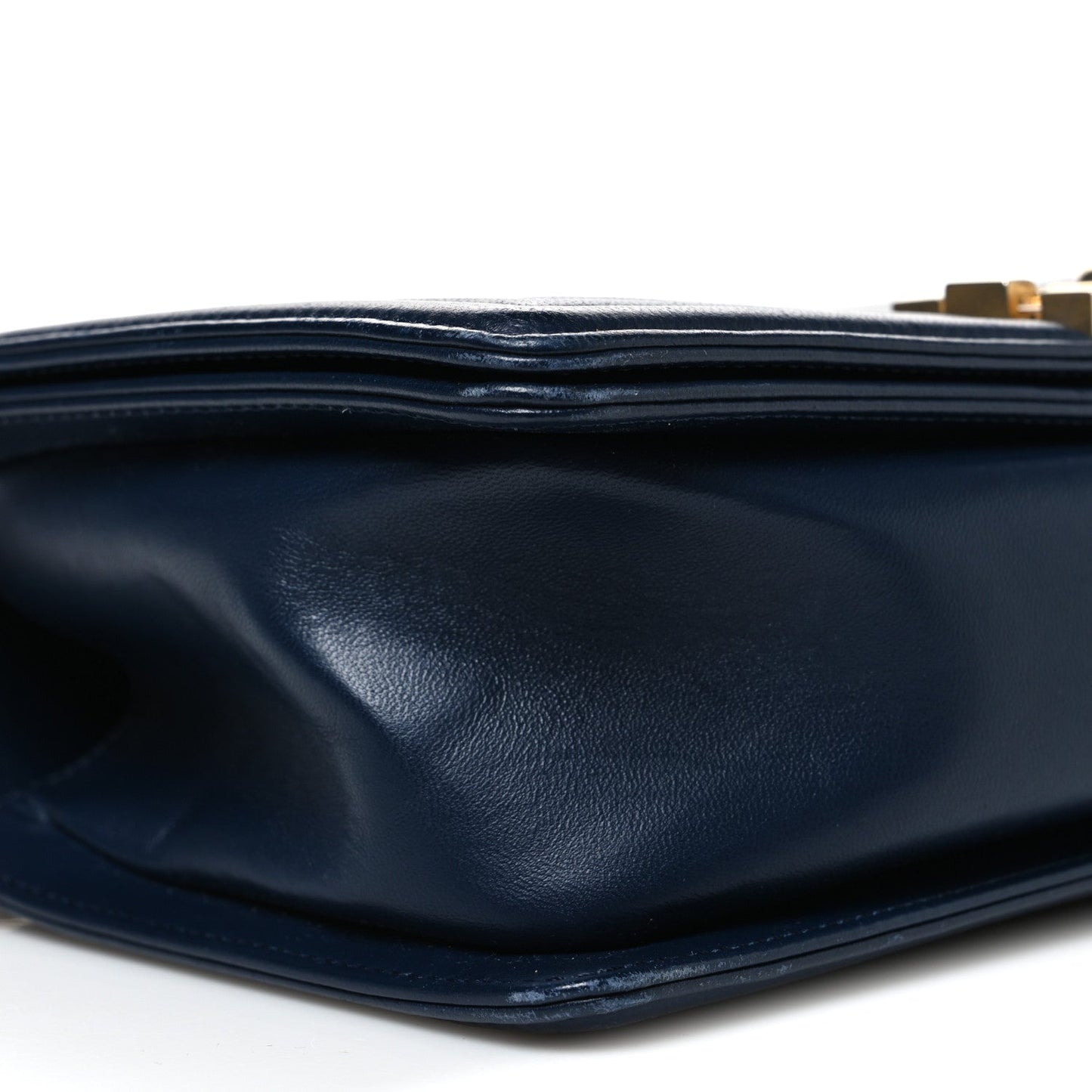 Lambskin Quilted Medium Boy Flap Dark Navy
