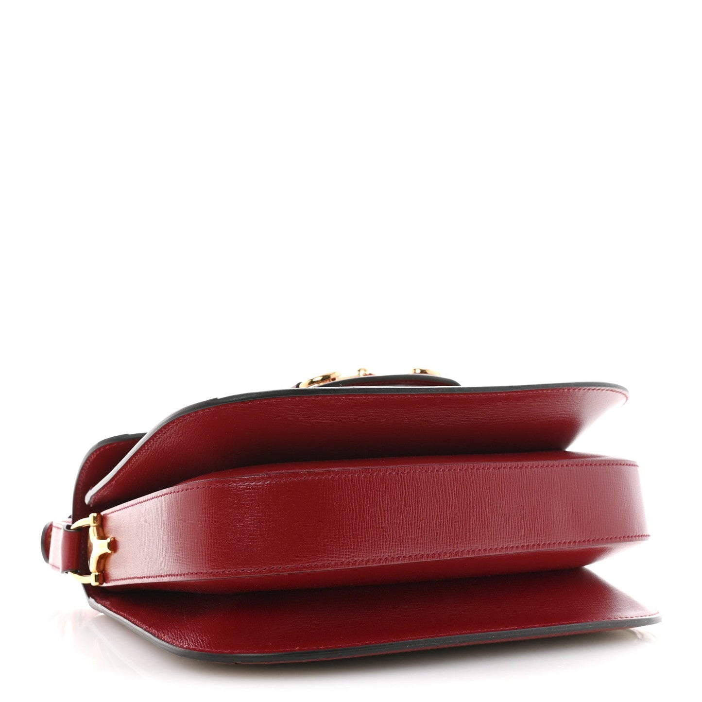 GG Supreme Monogram Azalea Calfskin Horsebit 1955 Shoulder Bag Beige Ebony New Cherry Red