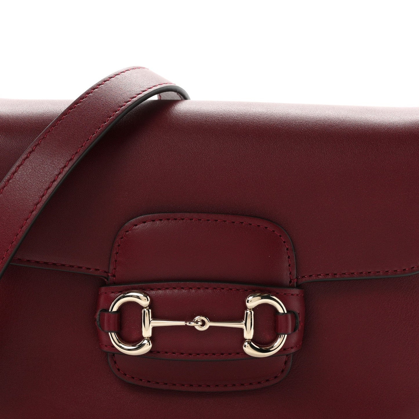 Arabella Calfskin Horsebit 1955 Shoulder Bag Rosso Ancora
