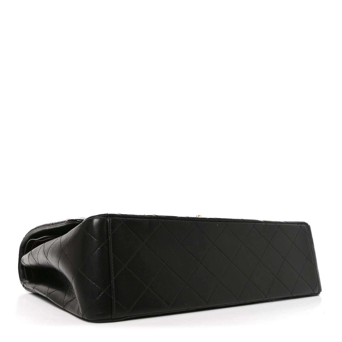 Lambskin Quilted Maxi Double Flap Black