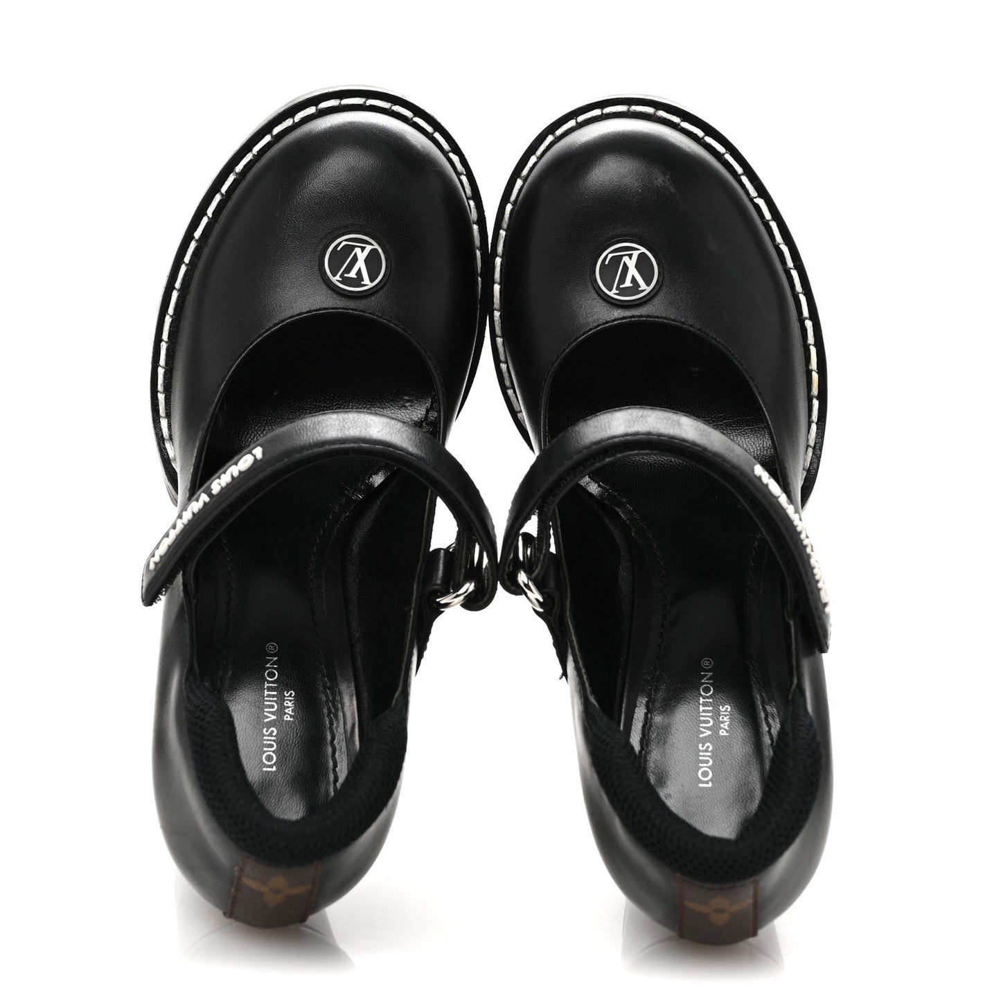 Calfskin Star Trail Ankle Pumps 37 Black