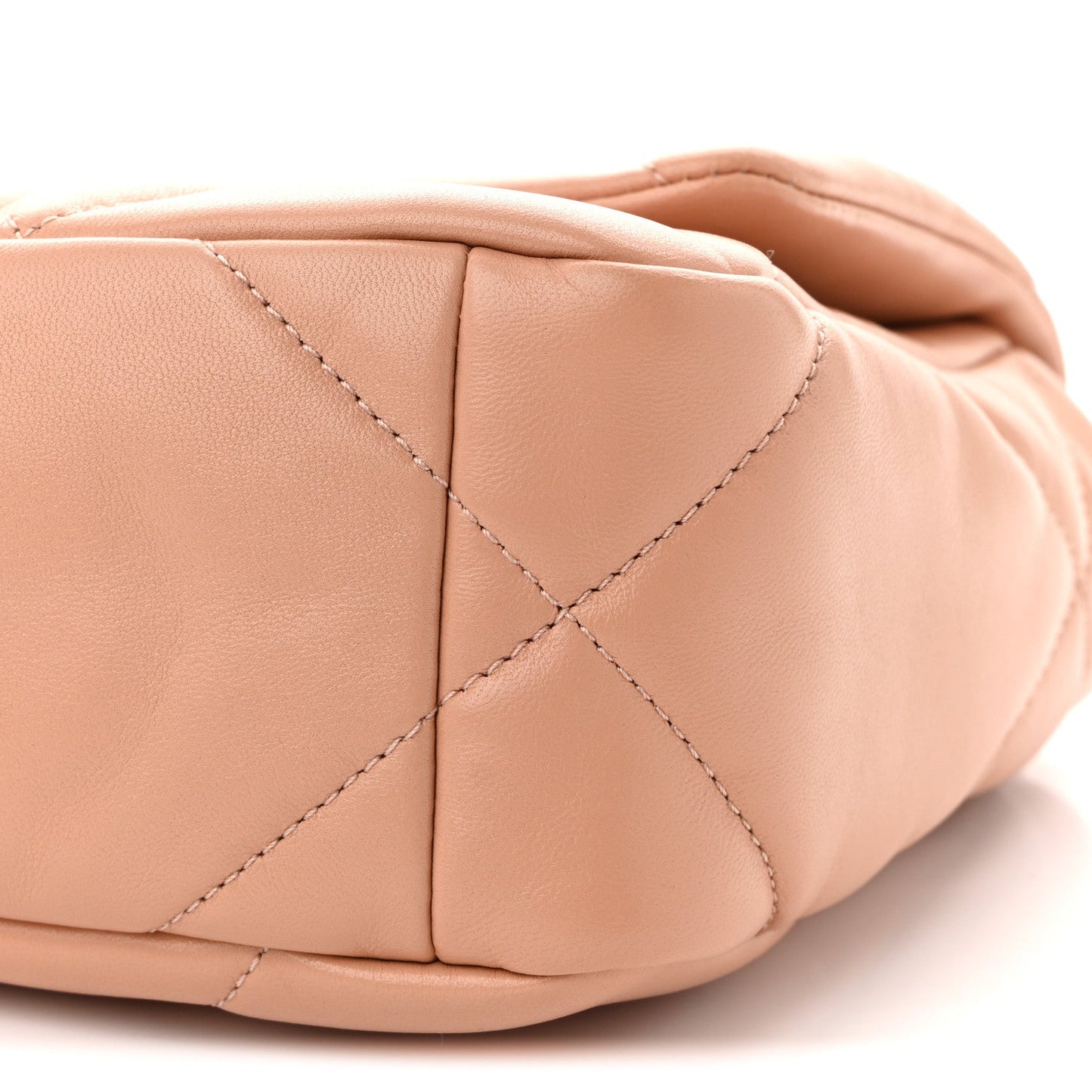 Lambskin Quilted Medium Chanel 19 Flap Beige