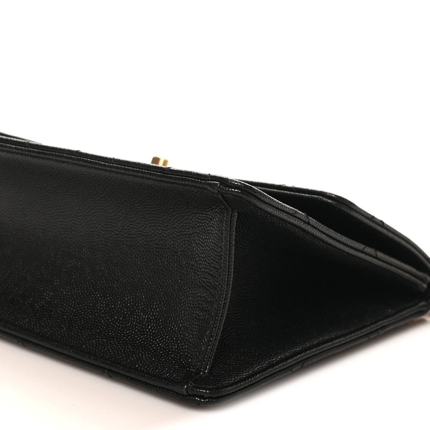 Caviar Quilted Chain Frame Flap Black