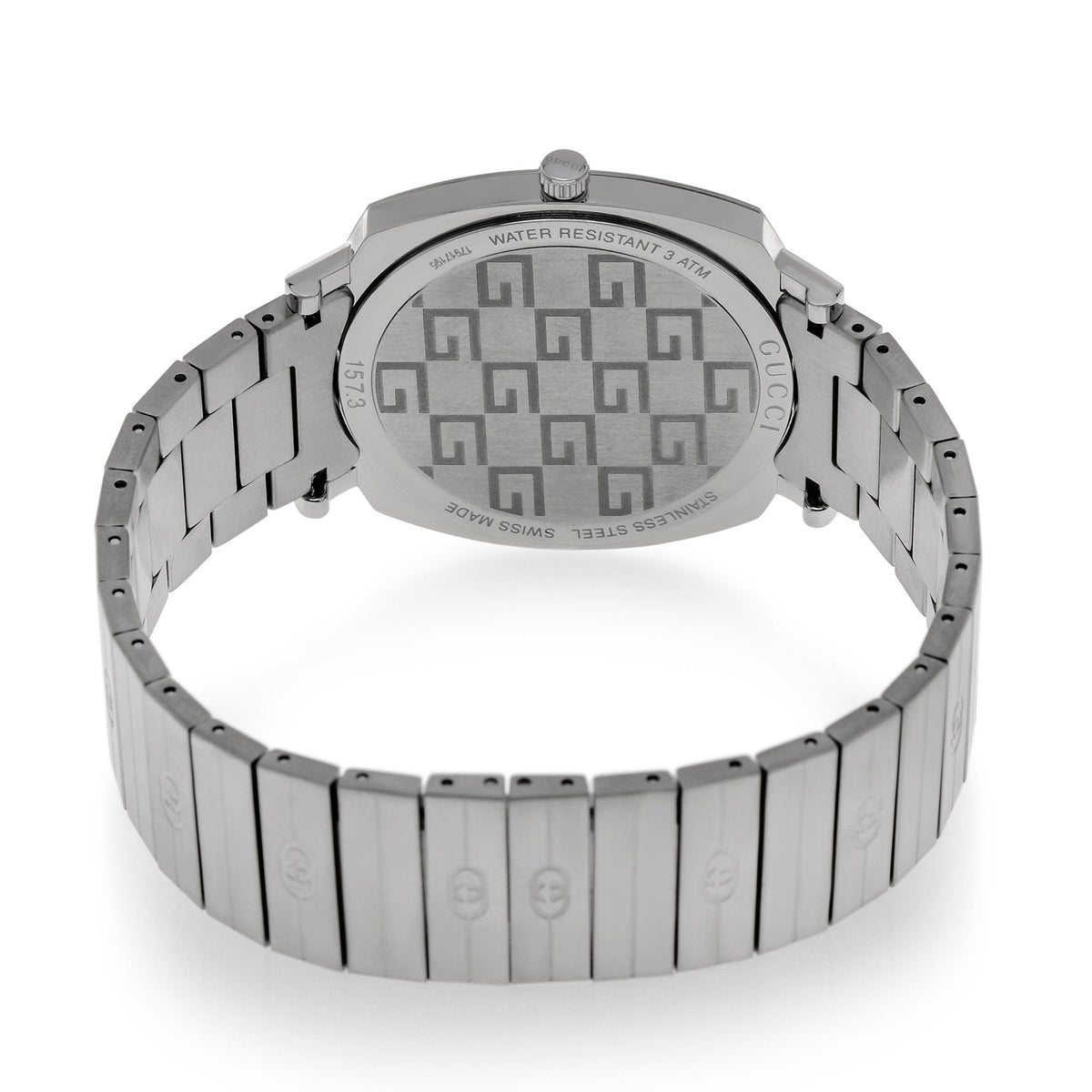 Gucci Grip Quartz Silver Dial Silver Steel Strap Watch For Women - YA157401