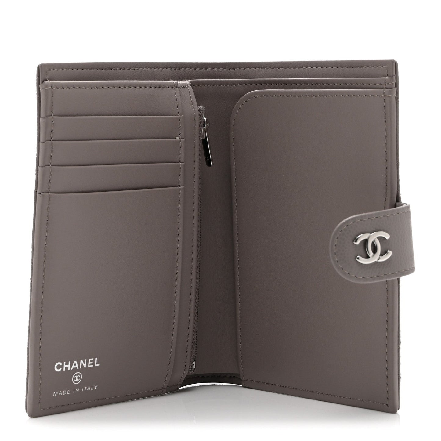 Caviar Quilted Passport Holder Grey