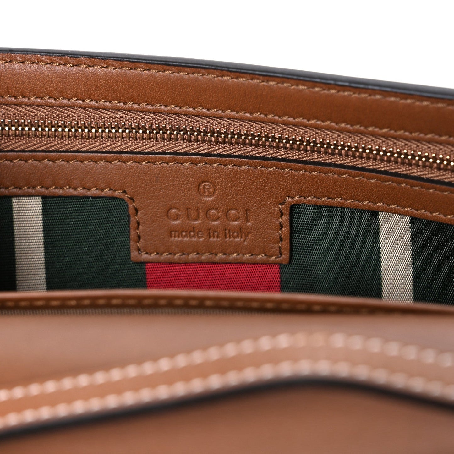 GG Emblem Monogram Wallet With Strap Beige Brown