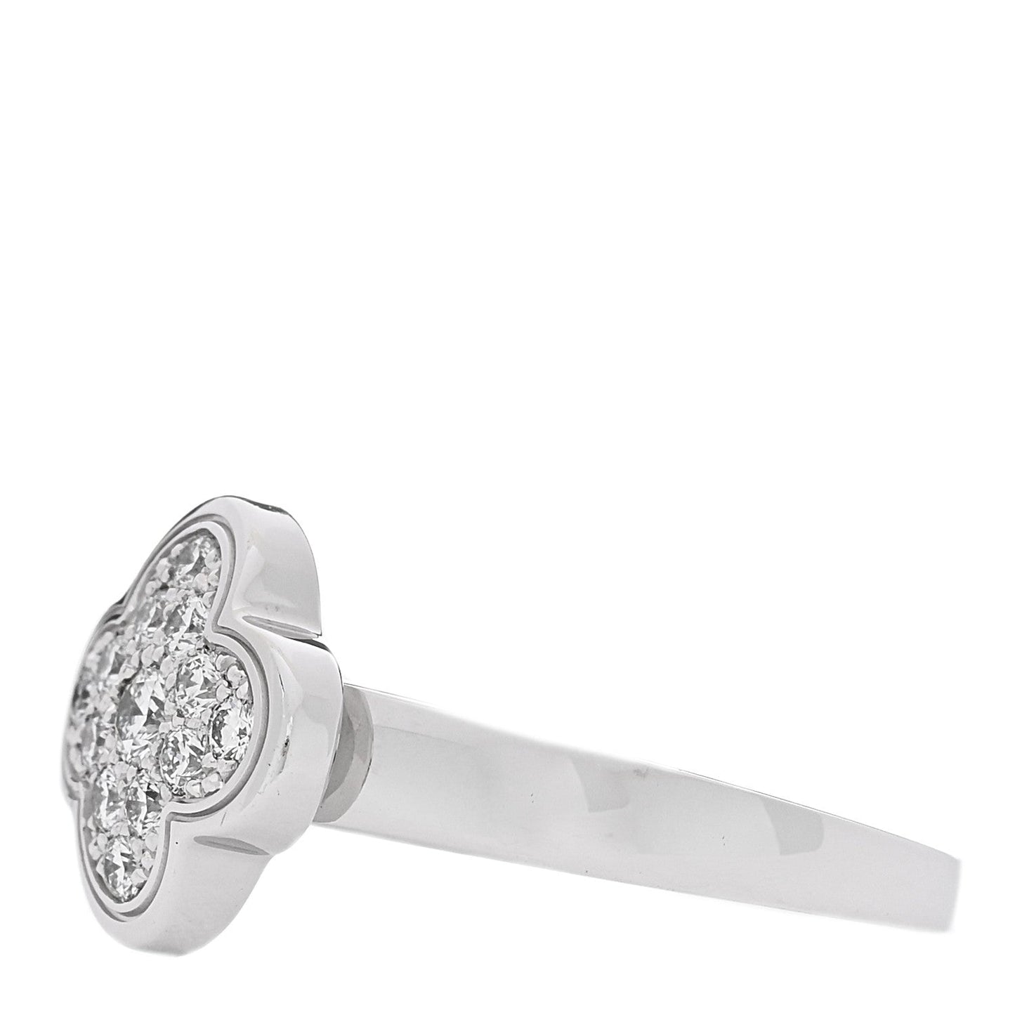18K White Gold Diamond Pure Alhambra Ring  51 5.75