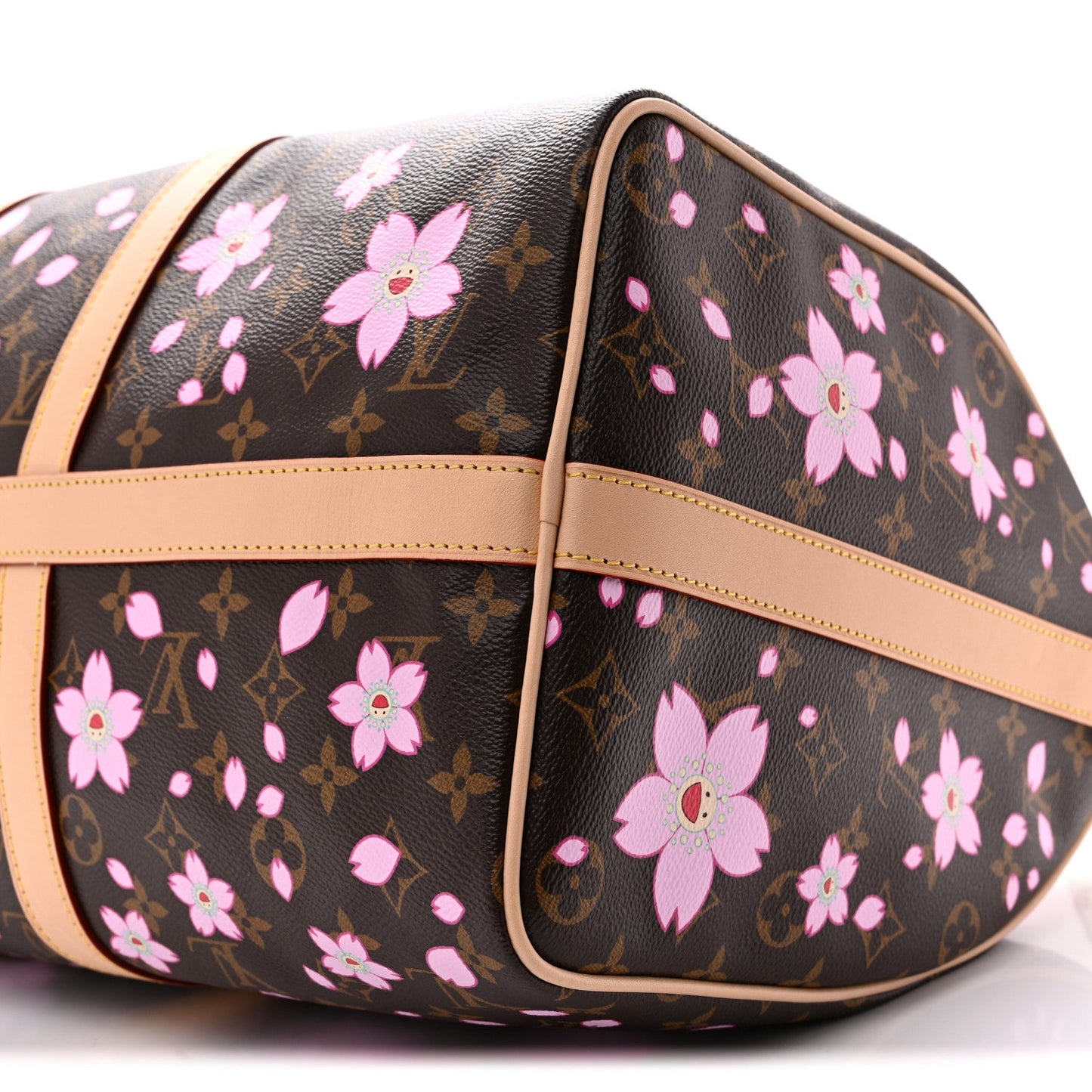 LV X TM Monogram Cherry Blossom Keepall Bandouliere 45 Sakura Brown