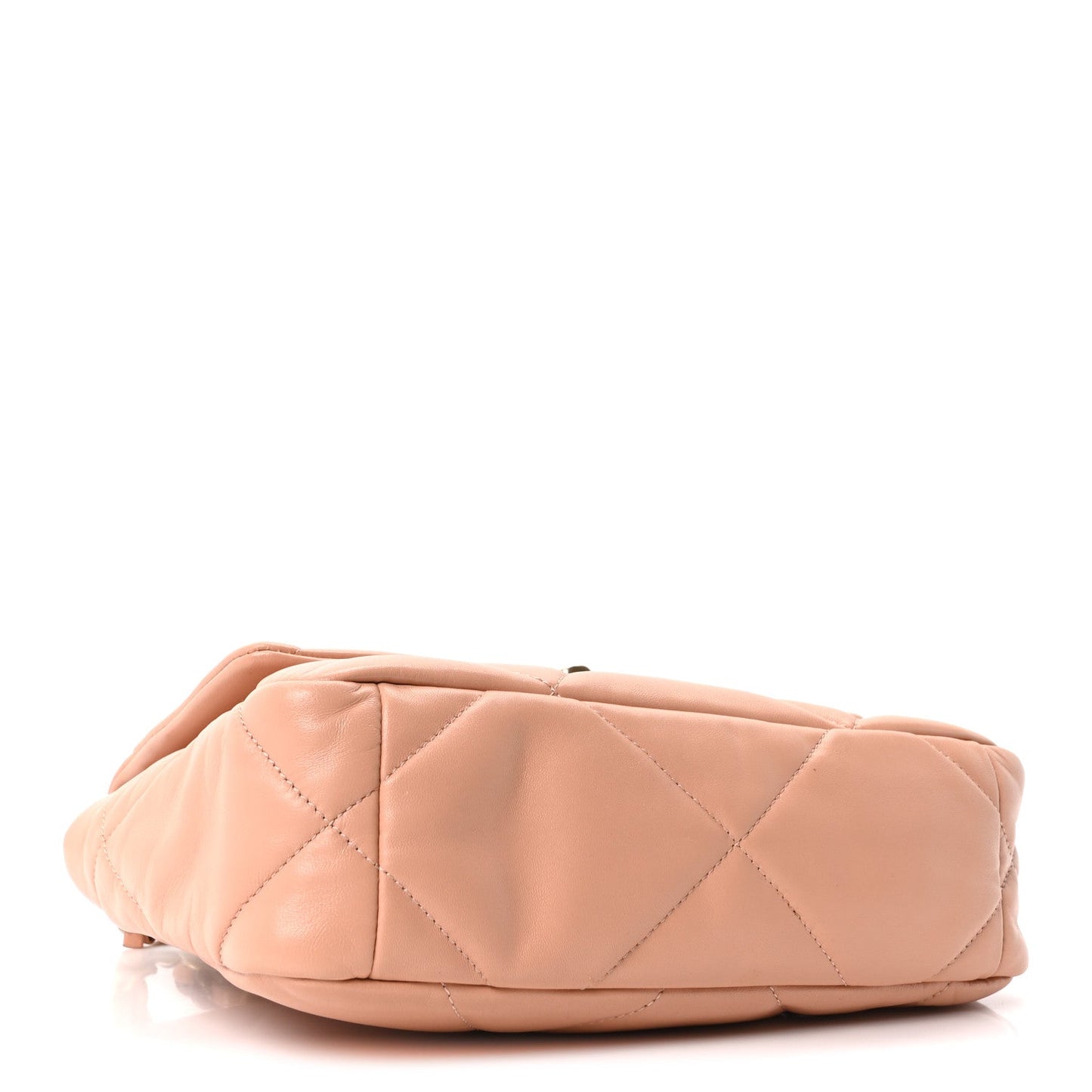 Lambskin Quilted Medium Chanel 19 Flap Beige
