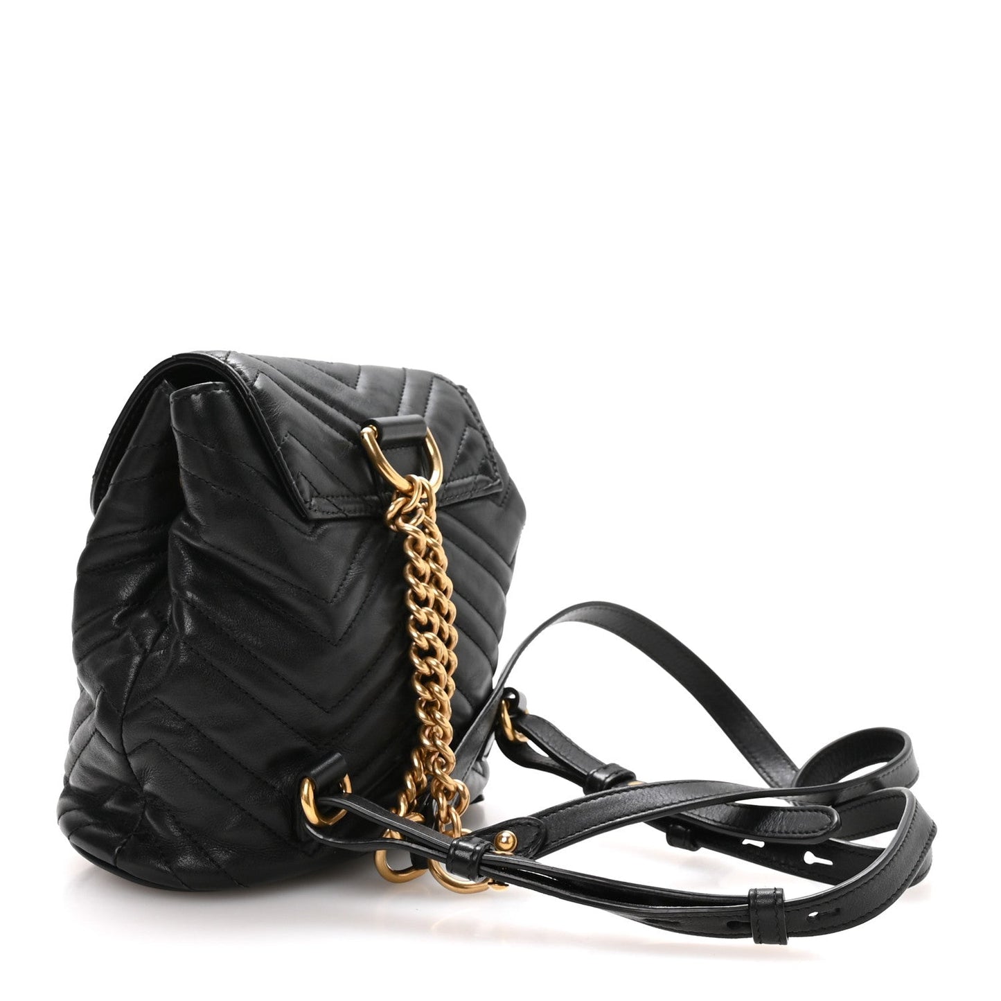 Calfskin Matelasse GG Marmont Flap Backpack Black