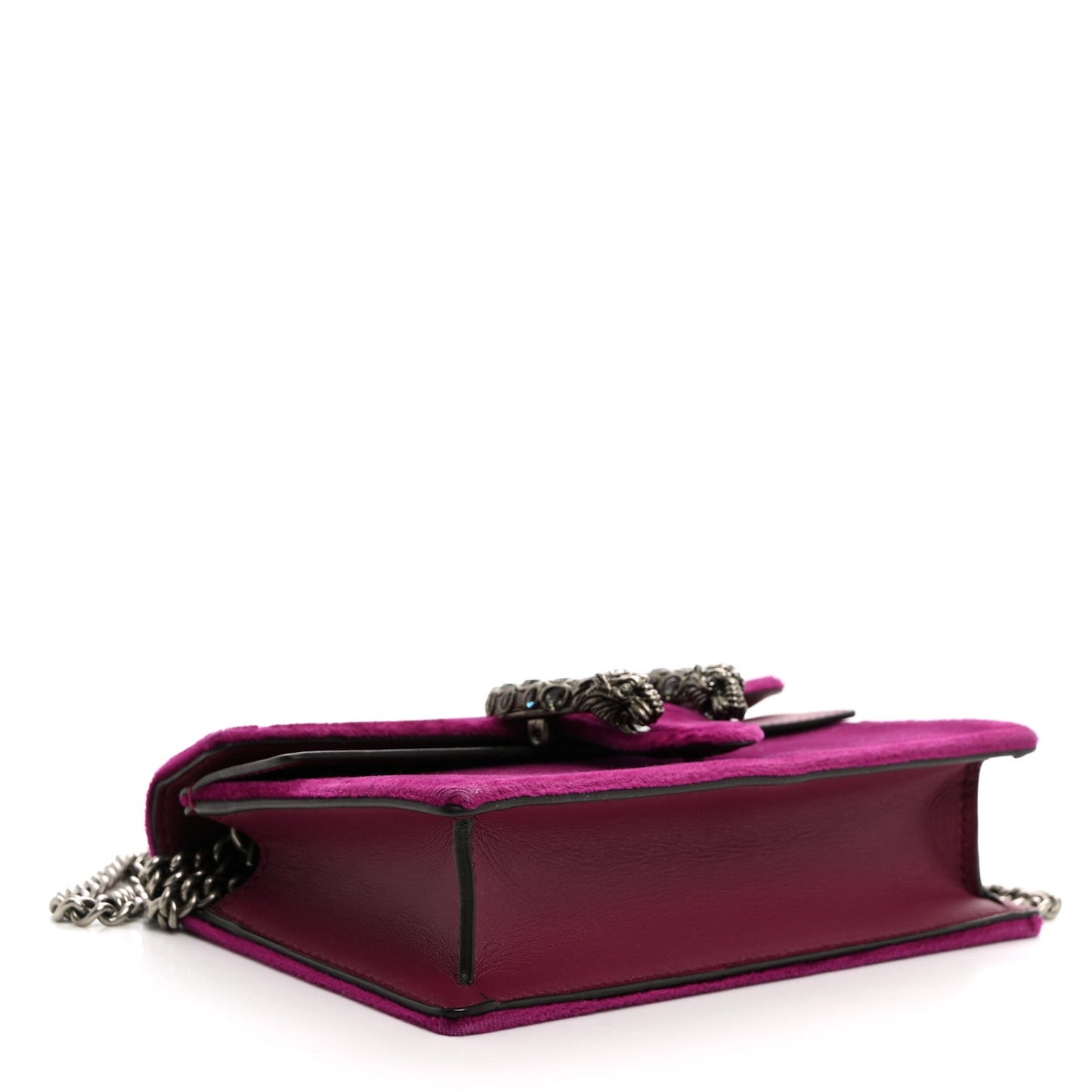 Velvet Super Mini Dionysus Shoulder Bag Fuchsia Violet Cyclamen