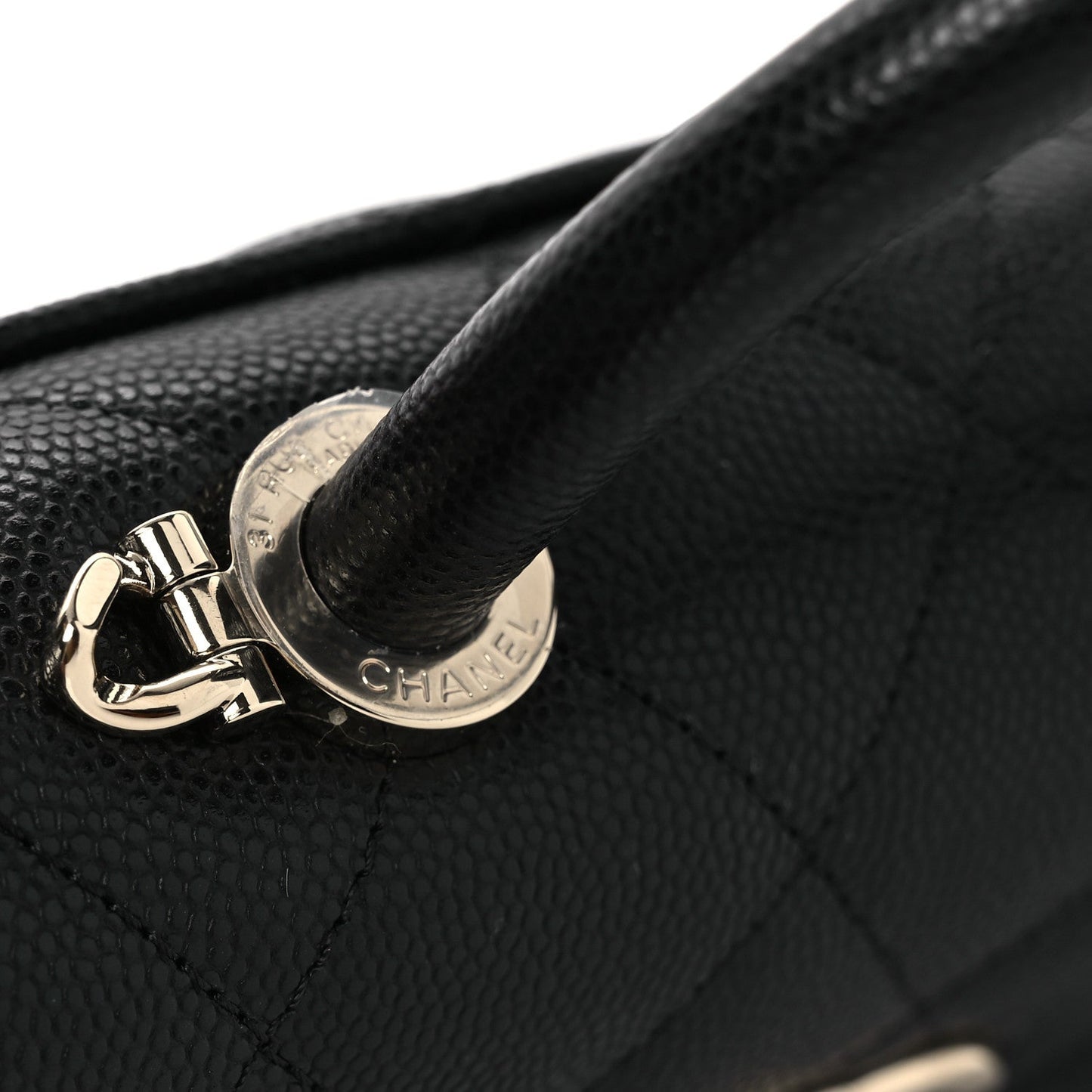 Caviar Quilted Maxi East West Coco Handle Flap Black