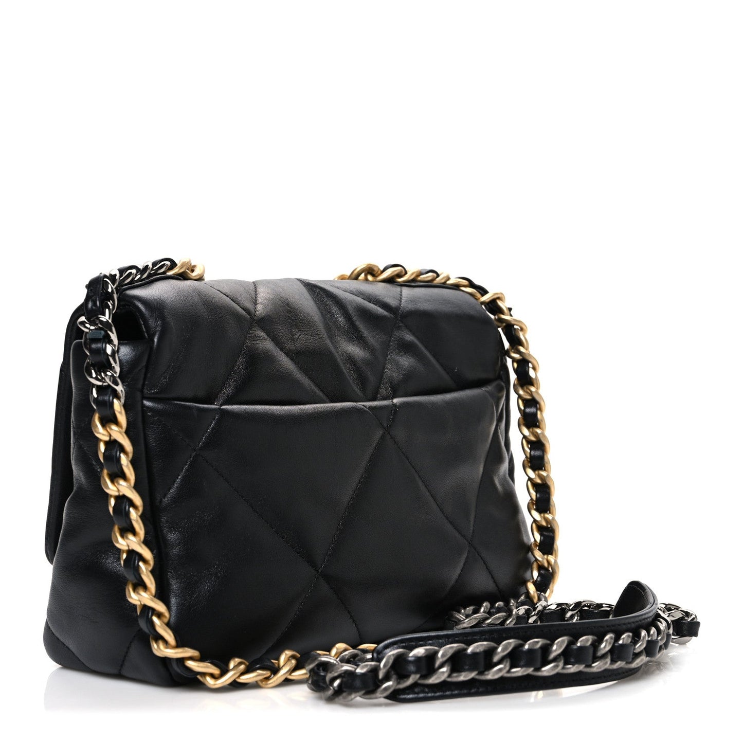 Lambskin Quilted Medium Chanel 19 Flap Black