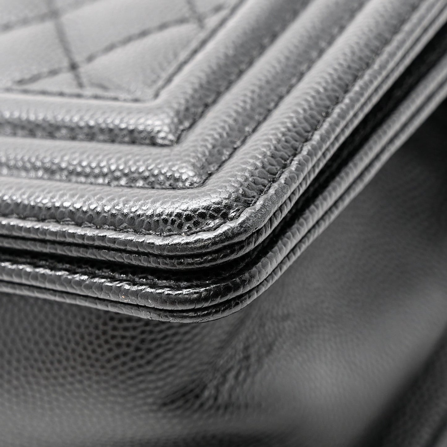 Caviar Quilted Small Boy Flap Black