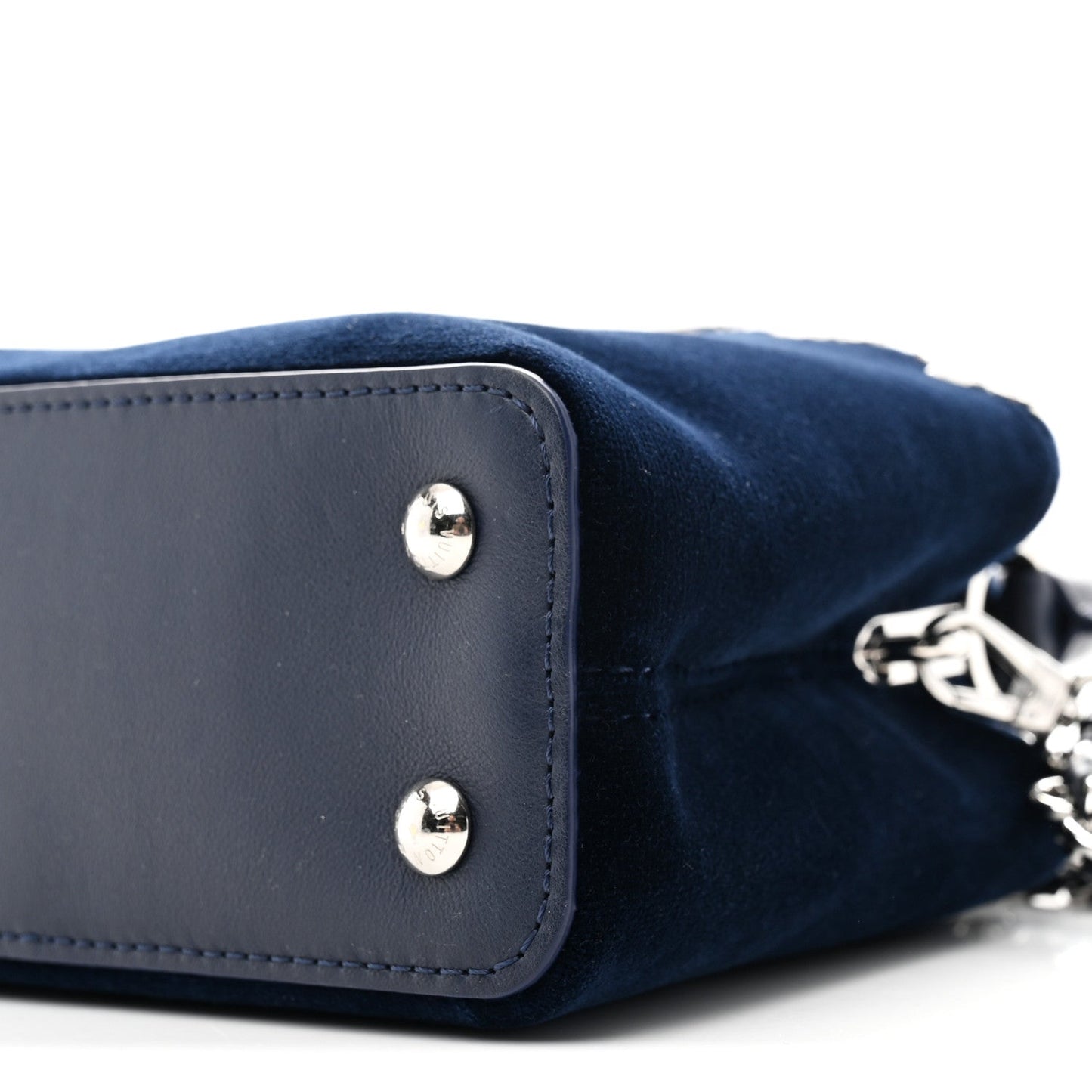 Velvet Crystal Capucines Mini Midnight Blue