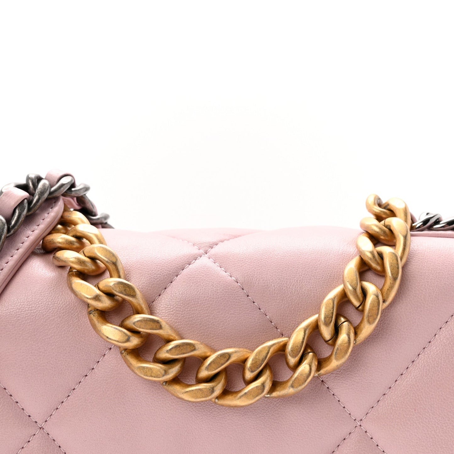 Lambskin Quilted Medium Chanel 19 Flap Light Pink