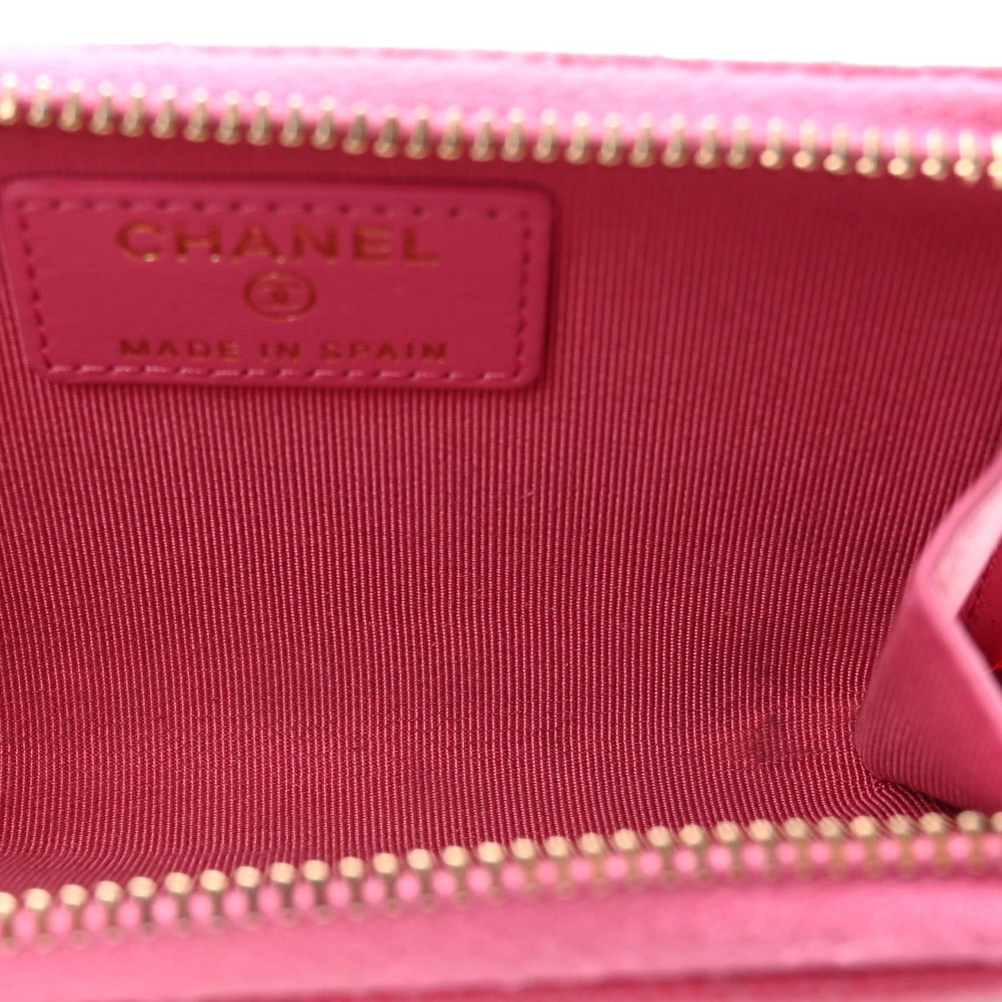 Caviar Quilted Zipped Key Holder Case Pink