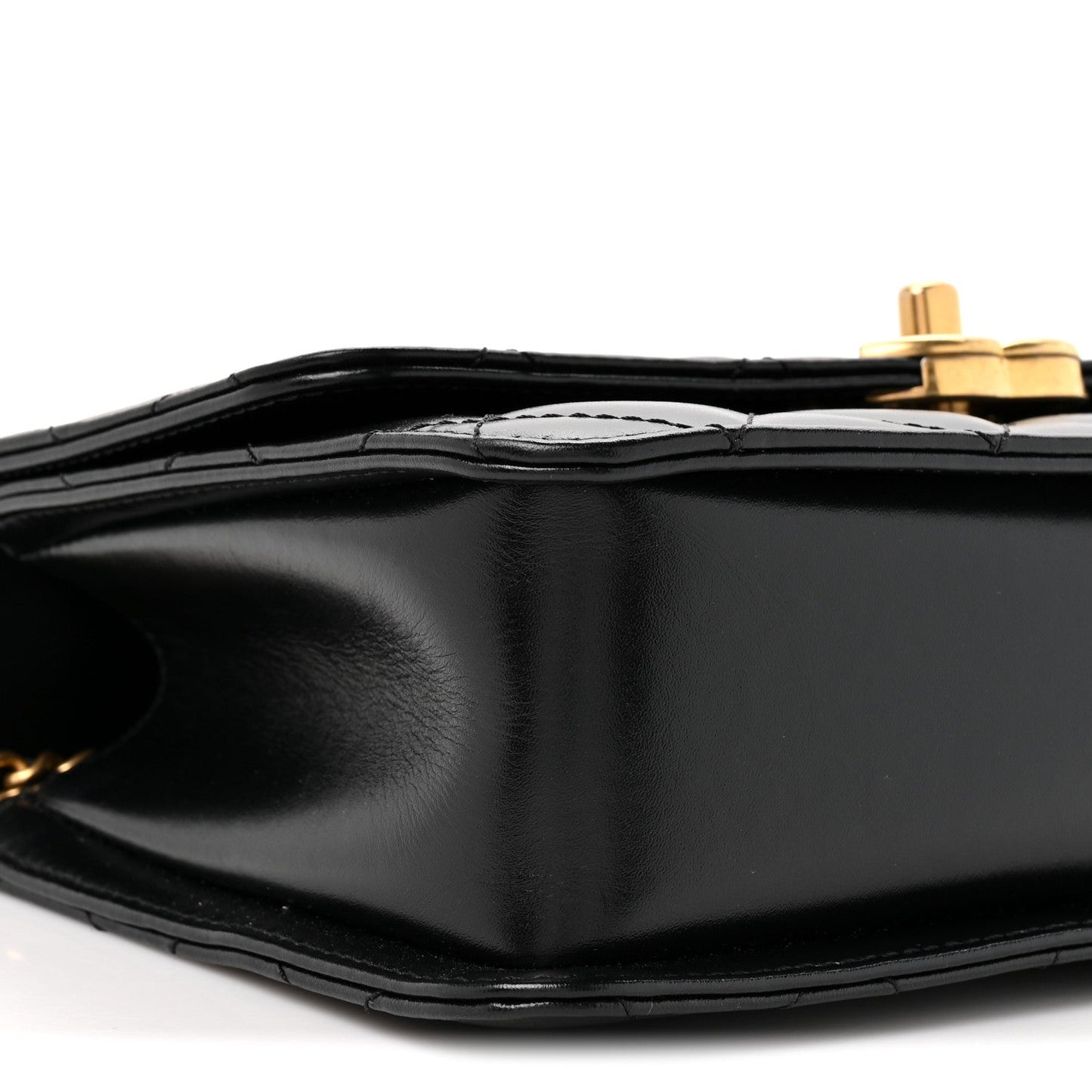Calfskin Quilted Perfect Fit Flap Black