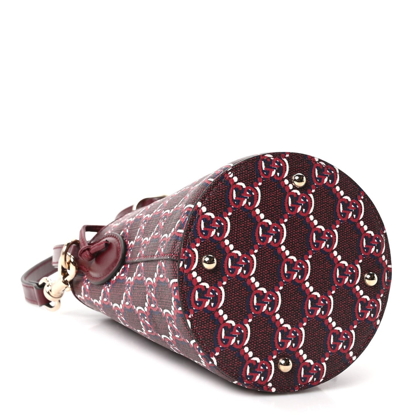 GG Shadow Monogram Mini Bucket Bag Rosso Ancora Red