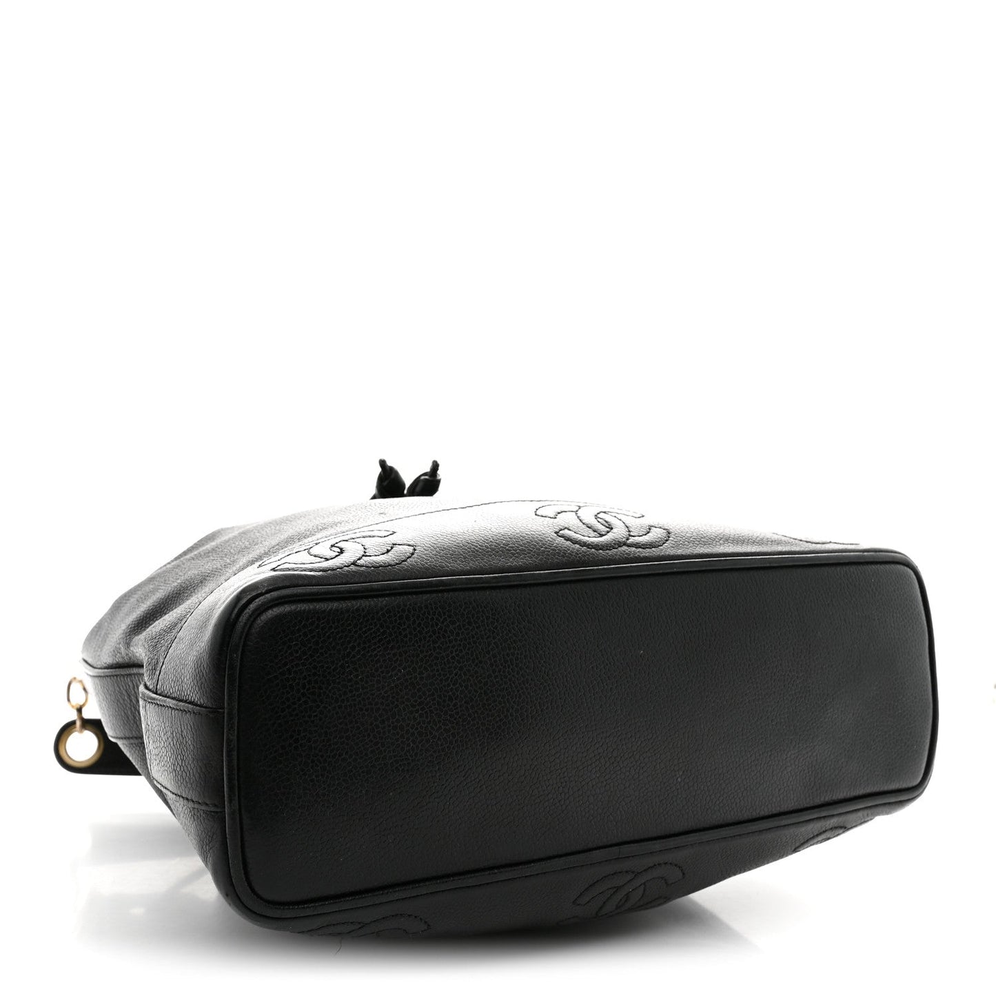 Caviar CC Drawstring Shoulder Bag Black