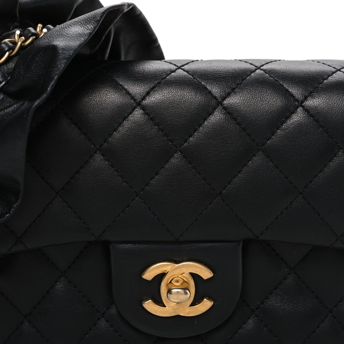 Lambskin Quilted Mini Romance Rectangular Flap Black