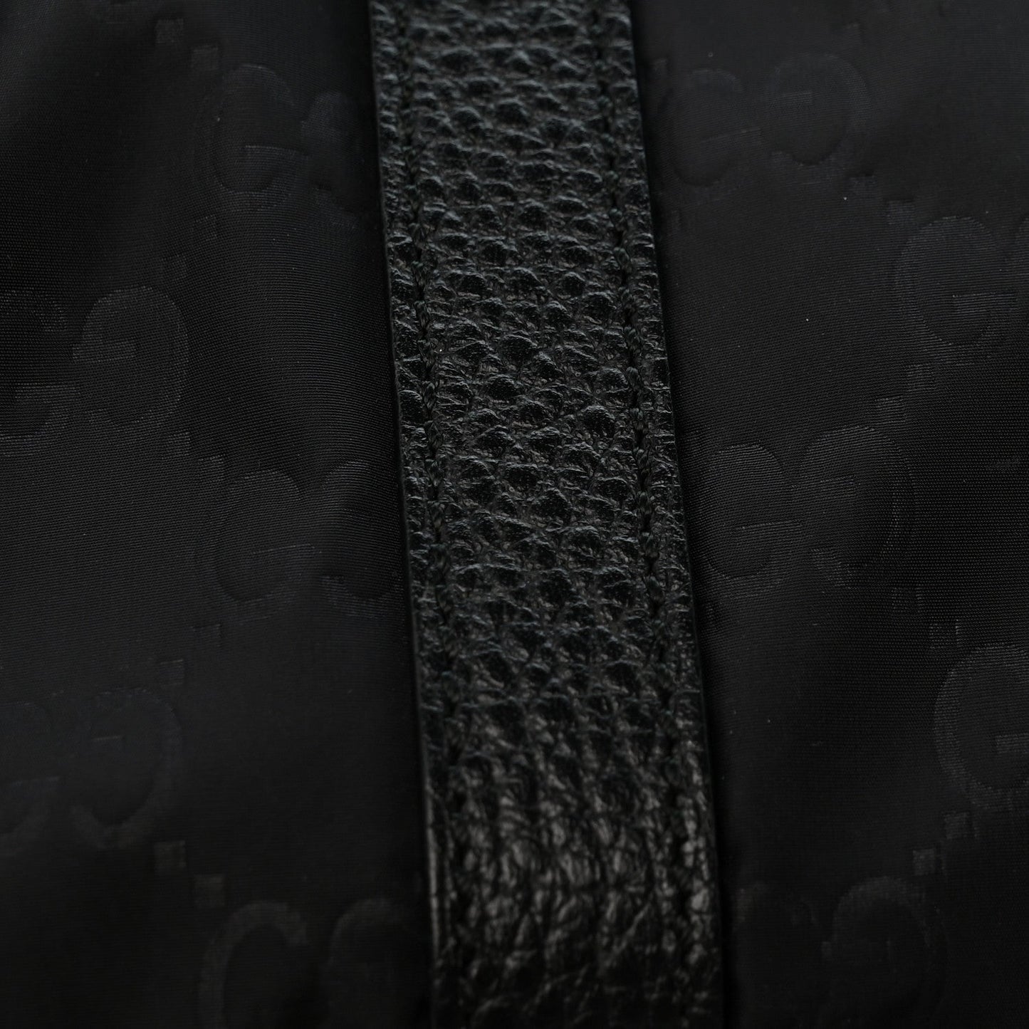 Nylon Monogram Double Buckle Flap Messenger Bag Black