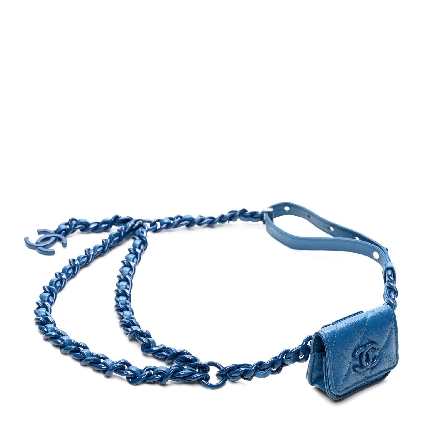 Caviar Quilted Airpods Pro Holder Belt Blue