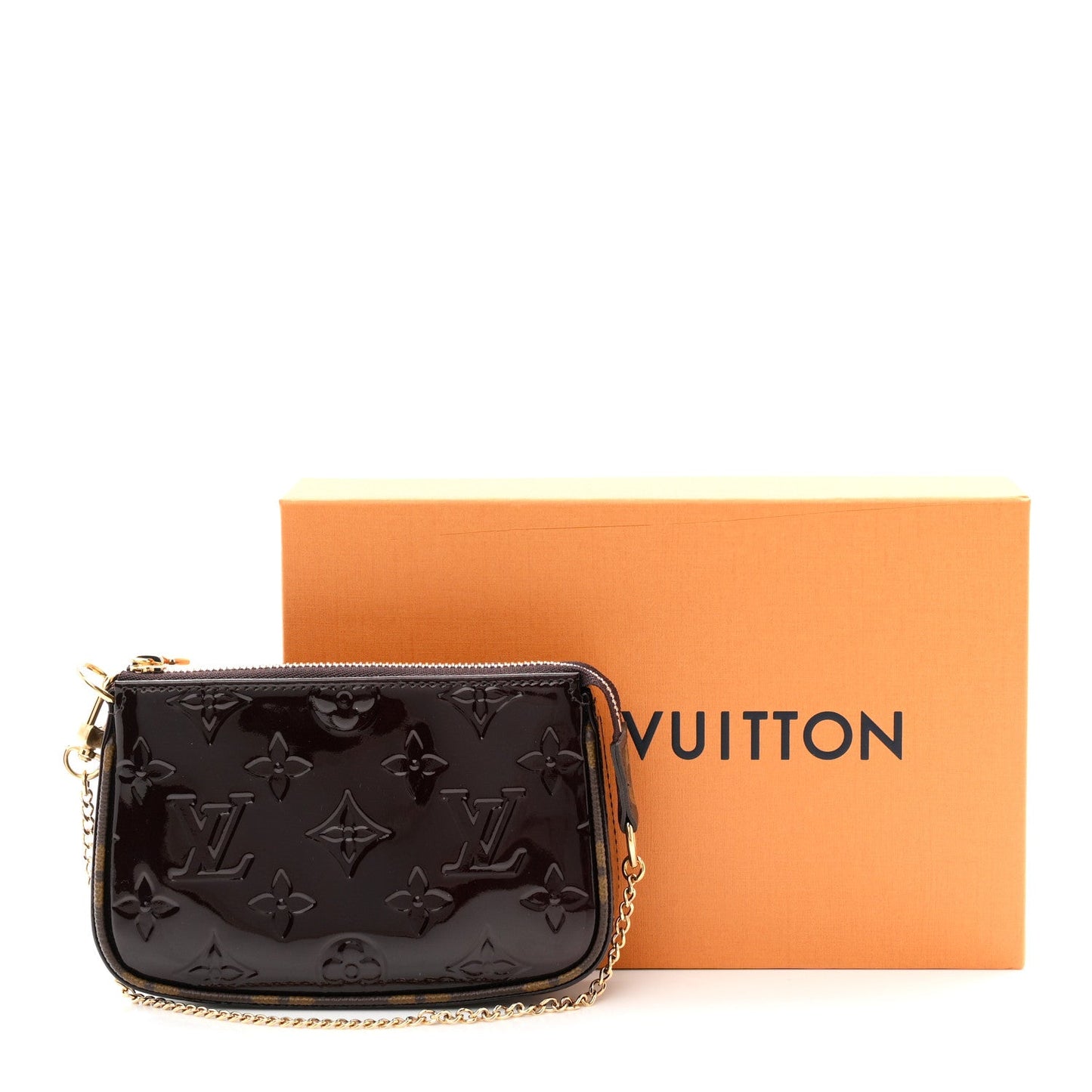 Vernis Monogram Mini Pochette Accessories Amarante