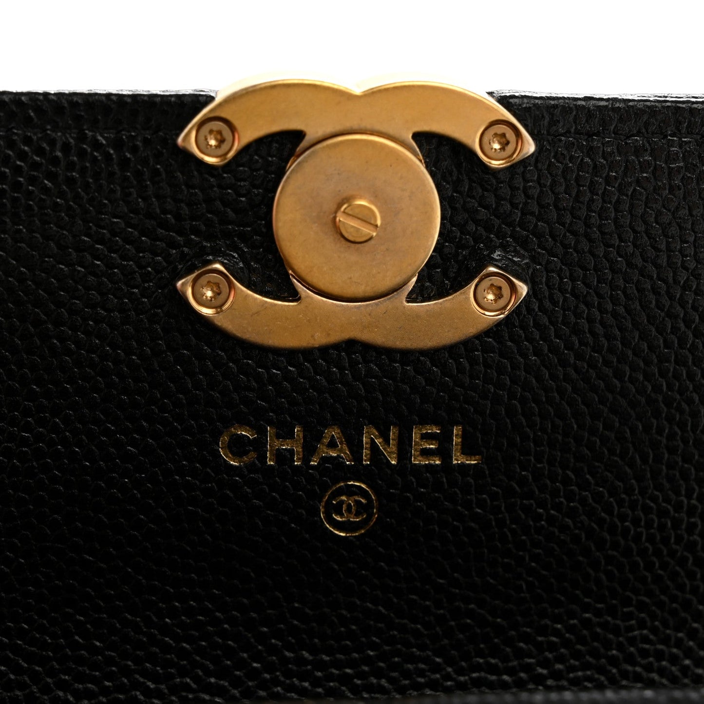 Caviar Quilted Bracelet On Chain Clutch Black