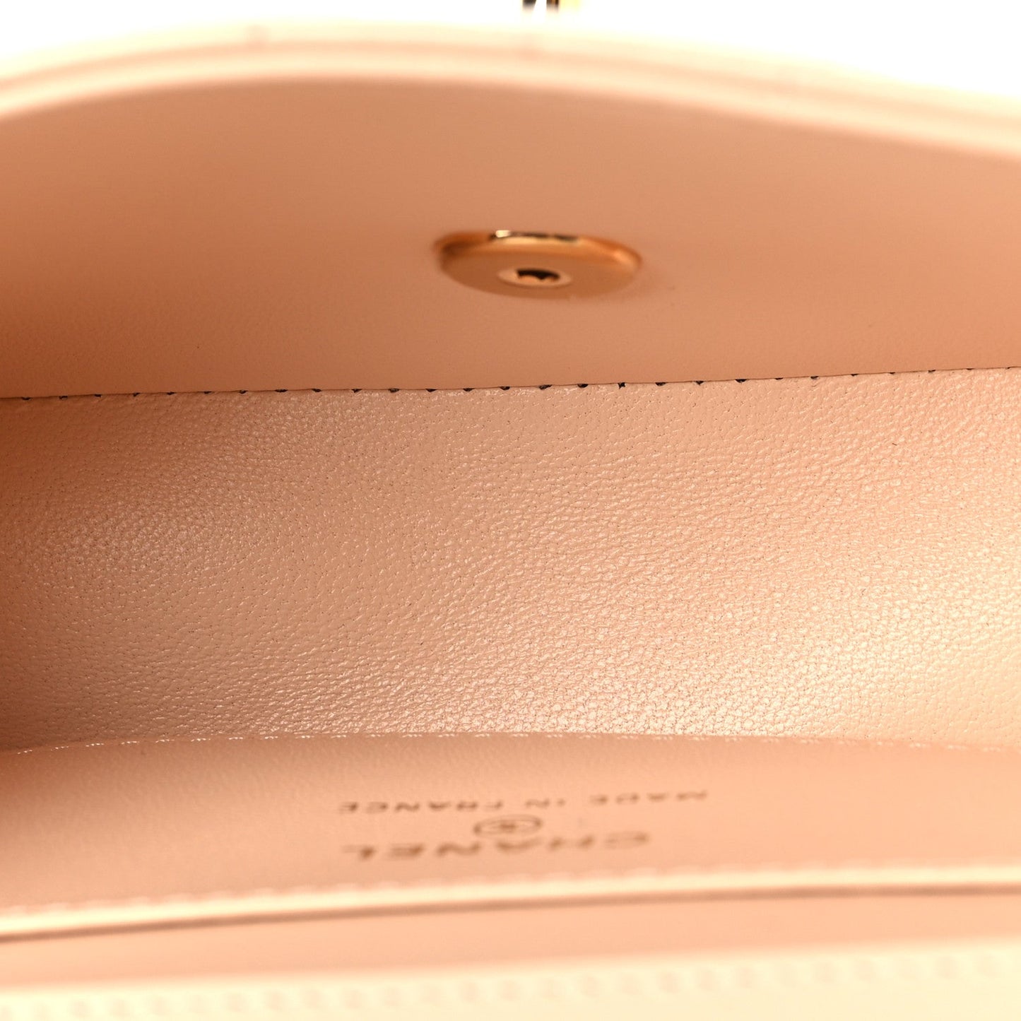 Lambskin Quilted Tab Mini Flap Beige
