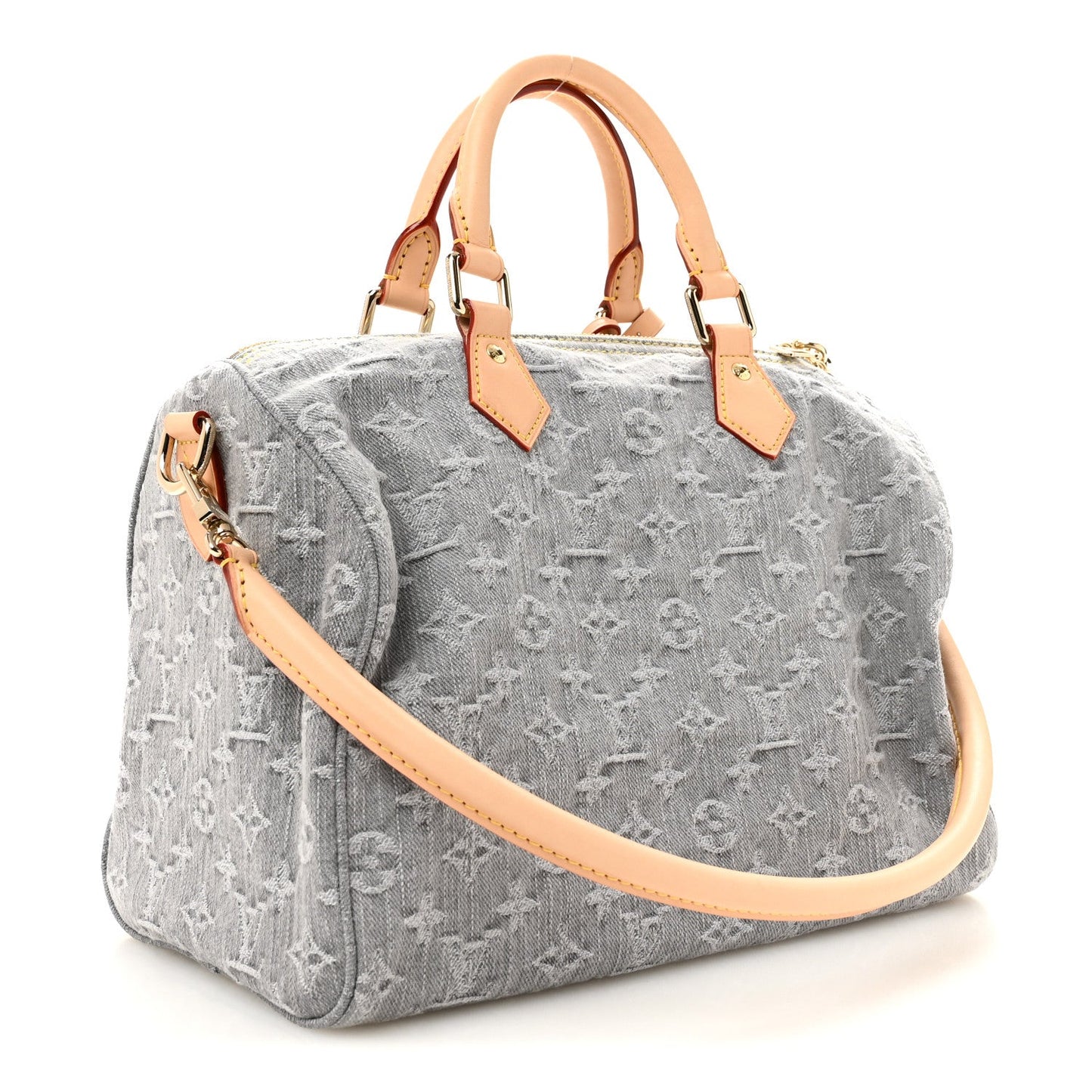 Monogram Denim Speedy Soft 30 Washed Gray