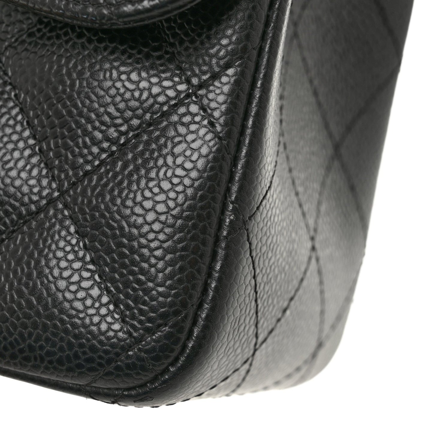 Caviar Quilted Jumbo Double Flap Black